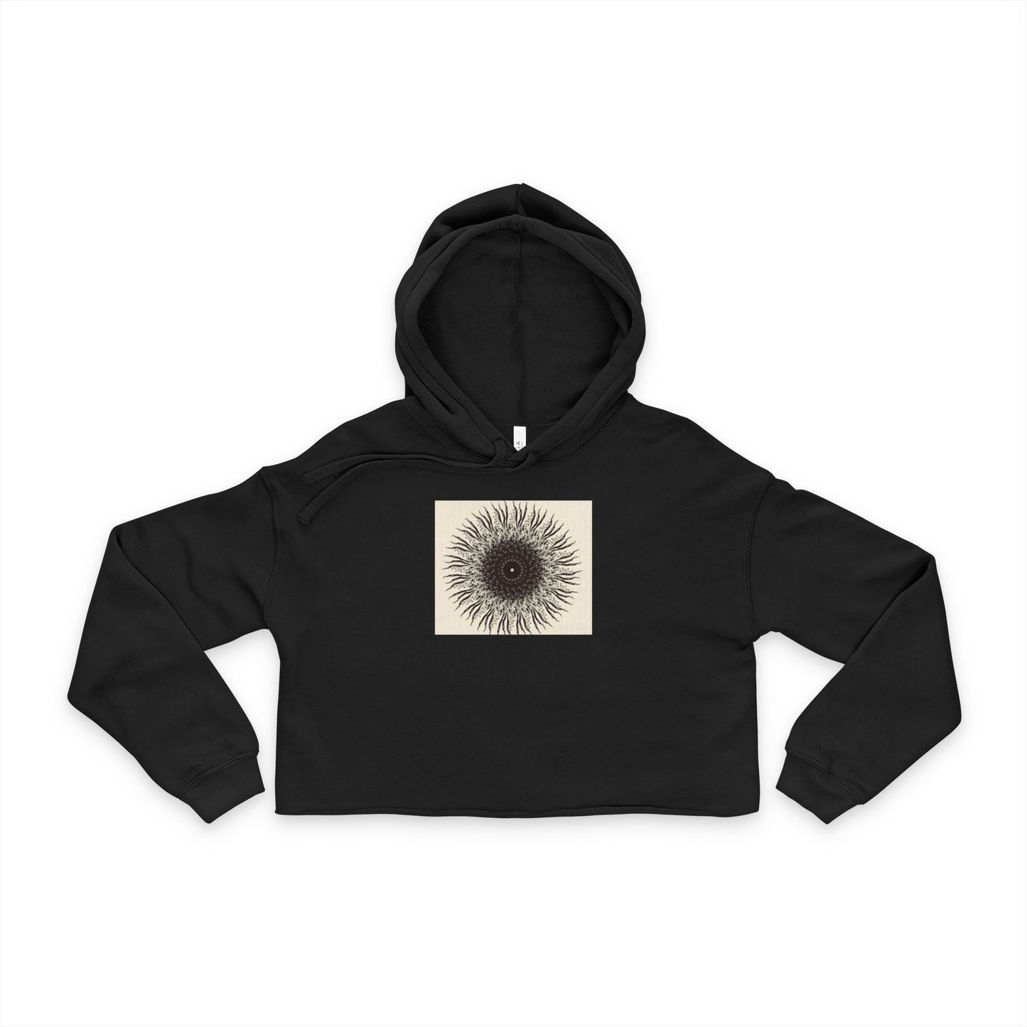 Chic Sunburst Cropped Hoodie | Trendy Women's Sweatshirt for Casual Outings, Fitness, Gifts, Summer Style, Unique Artwear