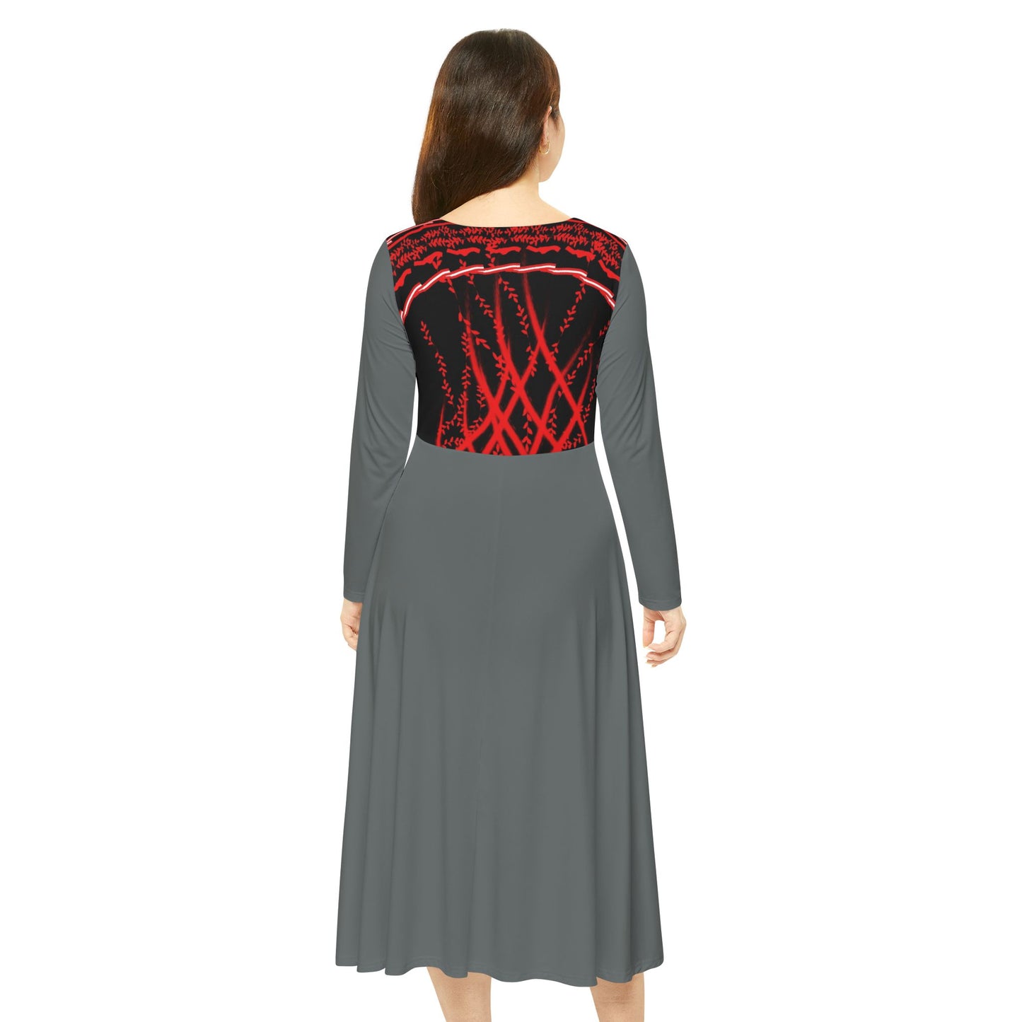 Women's Long Sleeve Dance Dress - Flowing Elegance for Dance Events, Formal Gatherings, Performances, and Celebrations, Artful Fashion
