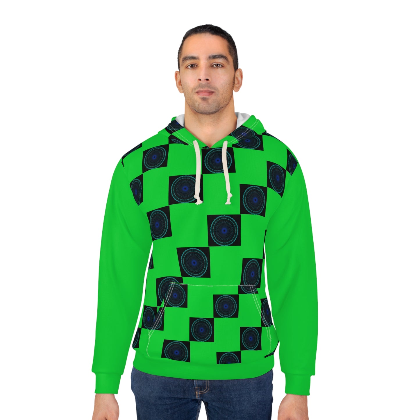 Geometric Pattern Pullover Hoodie, Unisex Abstract Sweatshirt, Chic Casual Wear, Cozy Layer, Gift for Her, Him, Fashion Statement