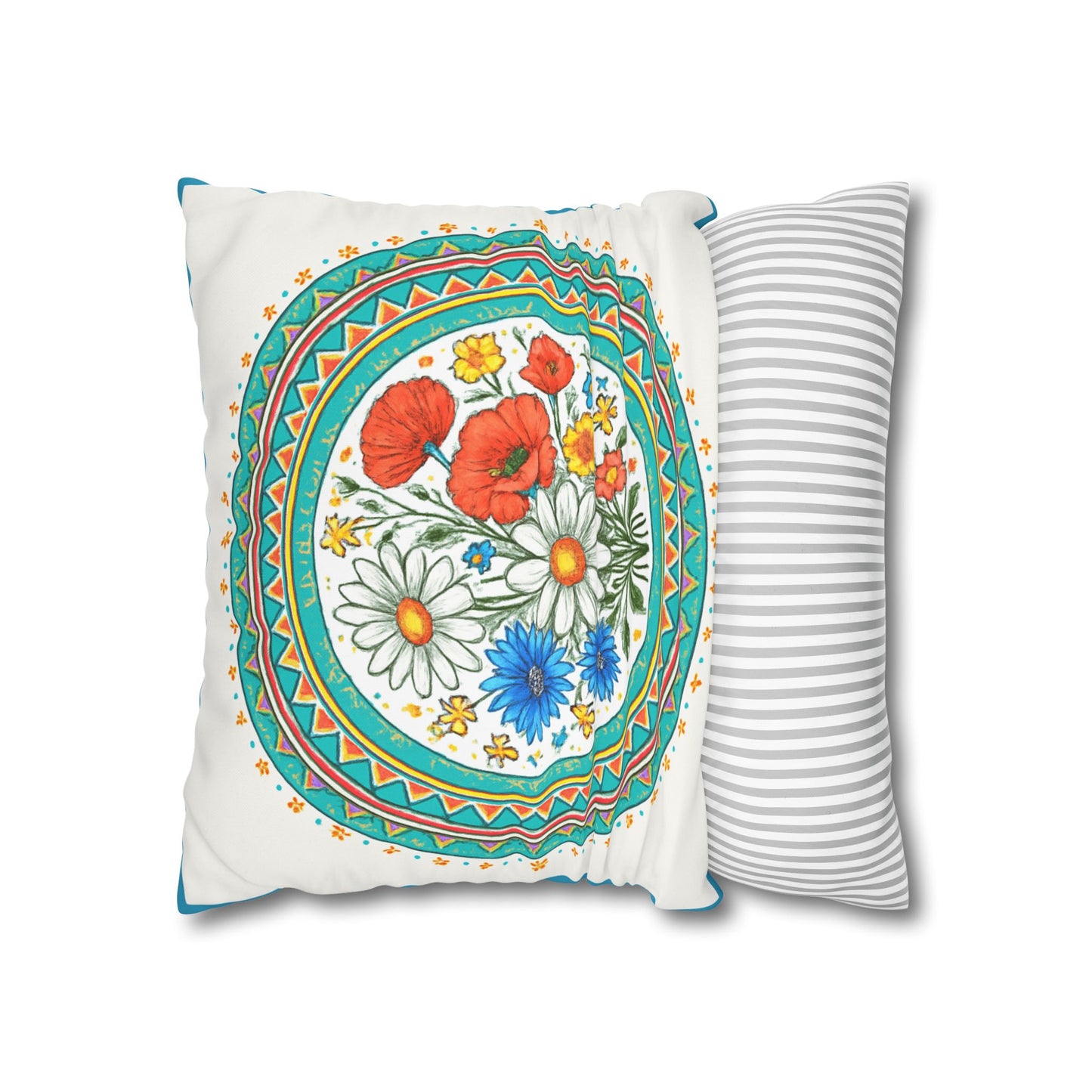 Floral Square Pillowcase | Cozy Home Decor, Gift for Garden Lovers, Spring Decor, Throw Pillow, Housewarming Gift