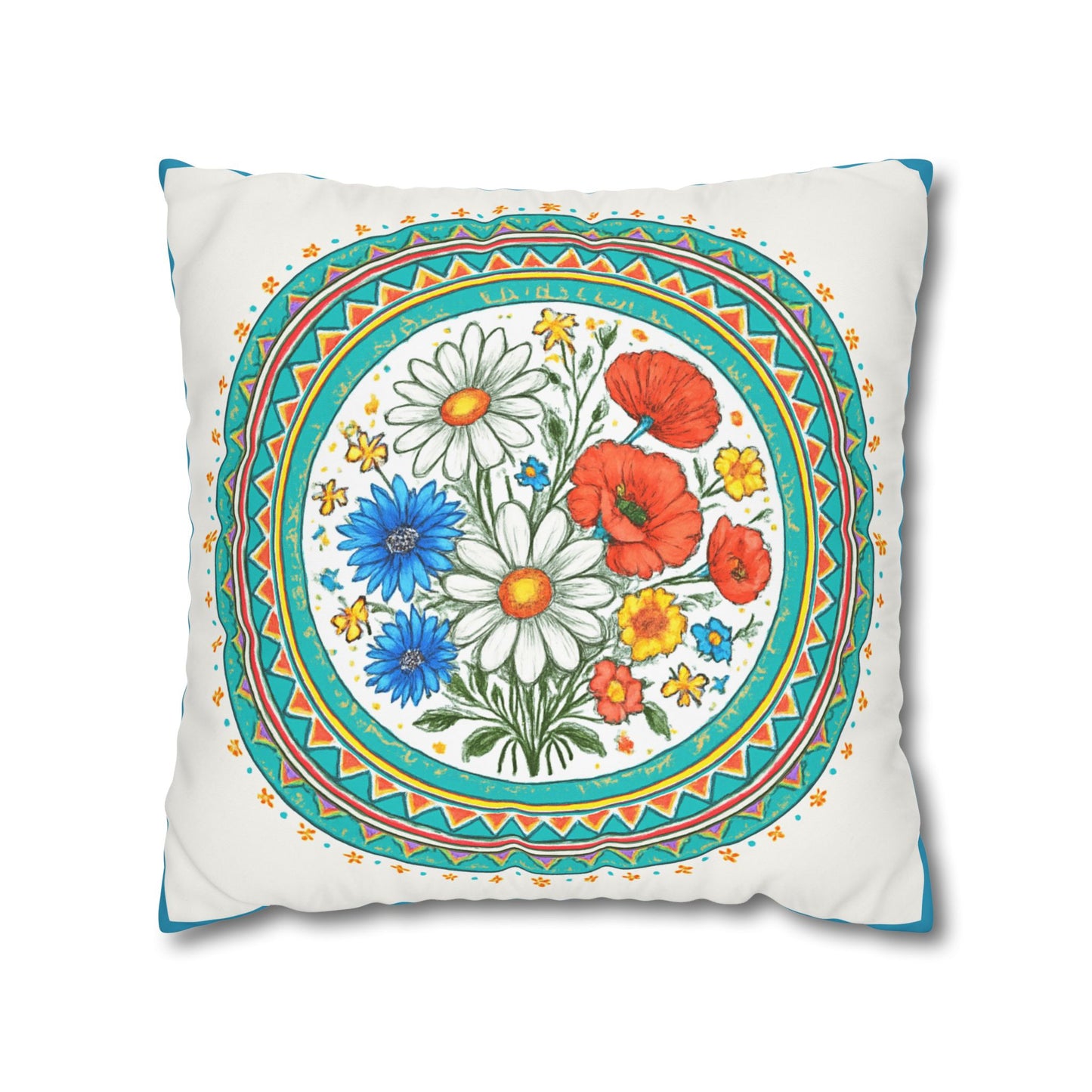 Floral Square Pillowcase | Cozy Home Decor, Gift for Garden Lovers, Spring Decor, Throw Pillow, Housewarming Gift