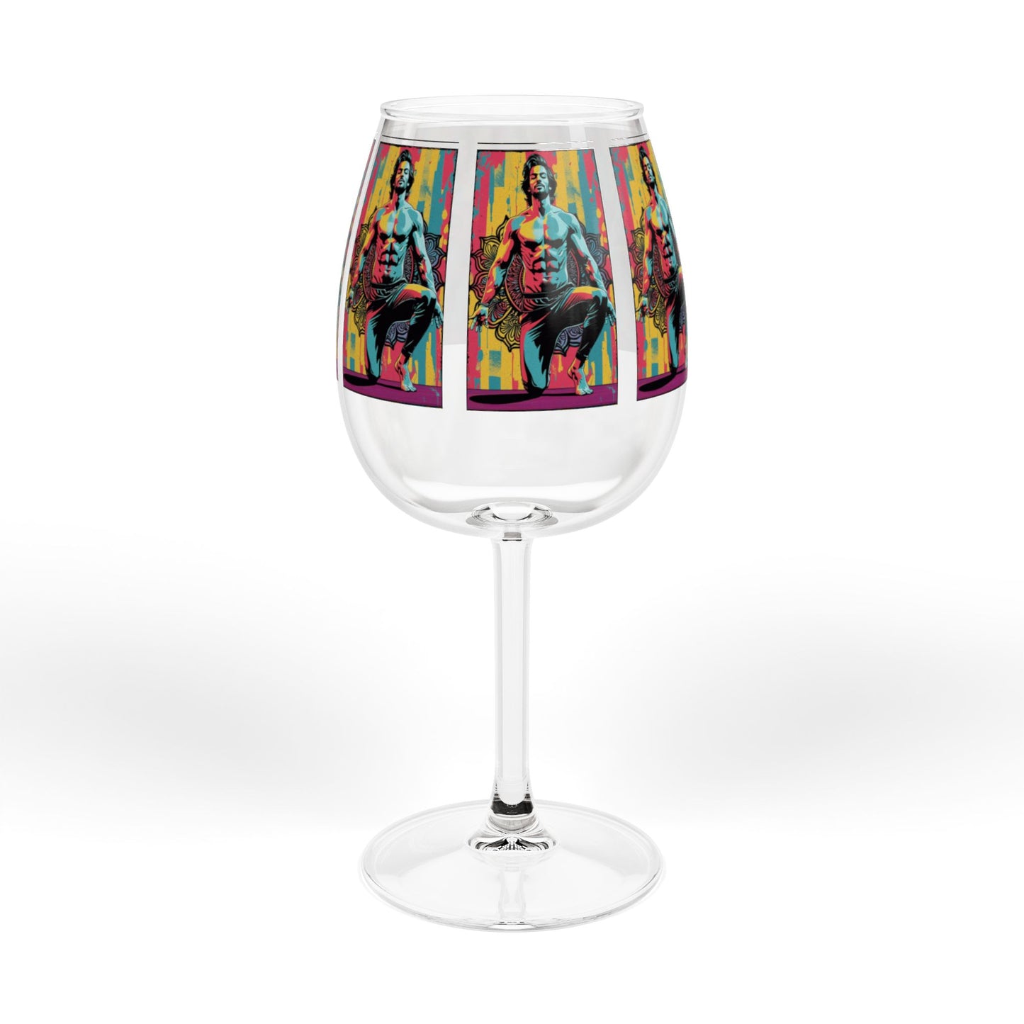 Vibrant Artistic Wine Glass, Unique Gift for Wine Lovers, Colorful 12oz Glassware, Fun Home Decor, Celebration Drinkware
