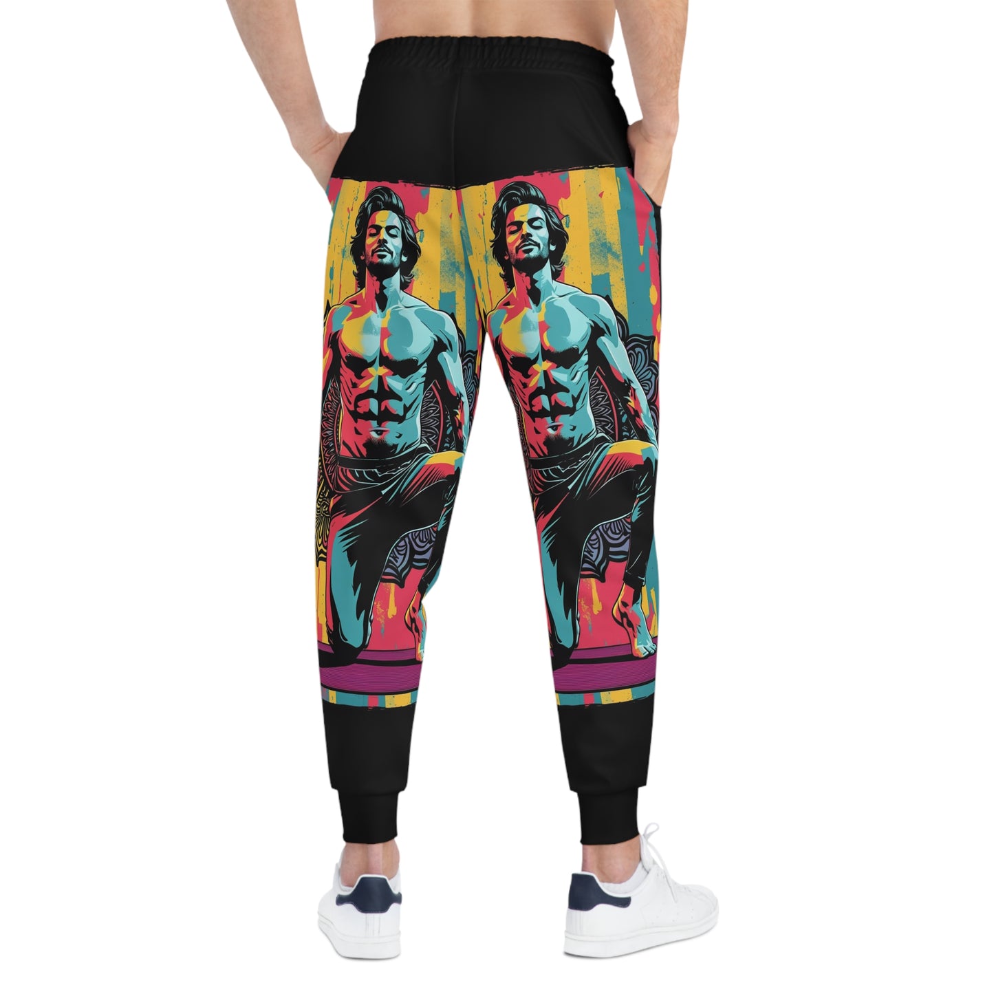 Vibrant Artistic Joggers with Graphic Print, Trendy Workout Pants for Fitness, Casual Wear, Unique Gift for Athletes, Stylish Loungewear