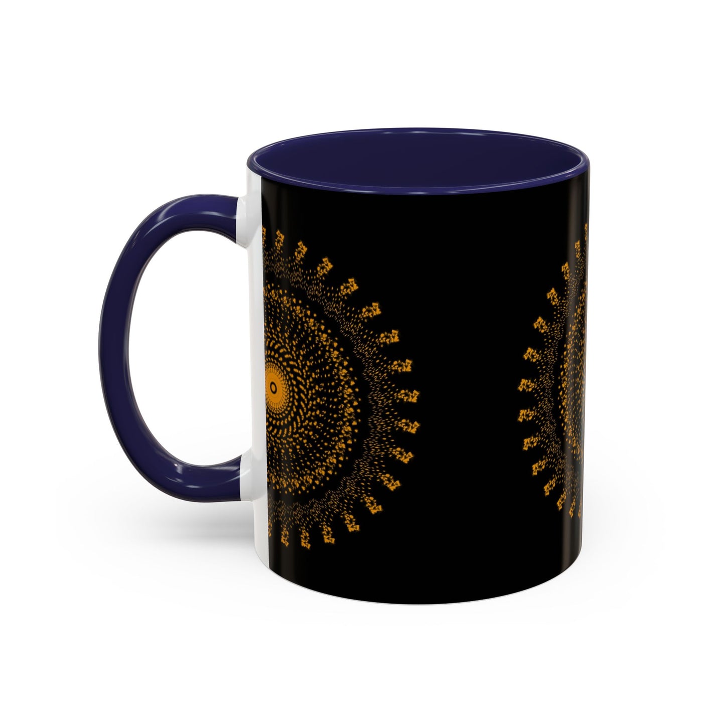 Mandala Pattern Accent Coffee Mug - 11oz & 15oz - Perfect Gift for Coffee Lovers