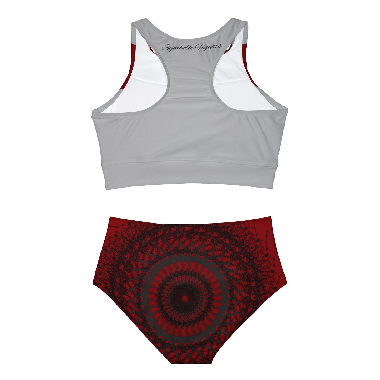 Sporty Red Mandala Bikini Set for Active Women