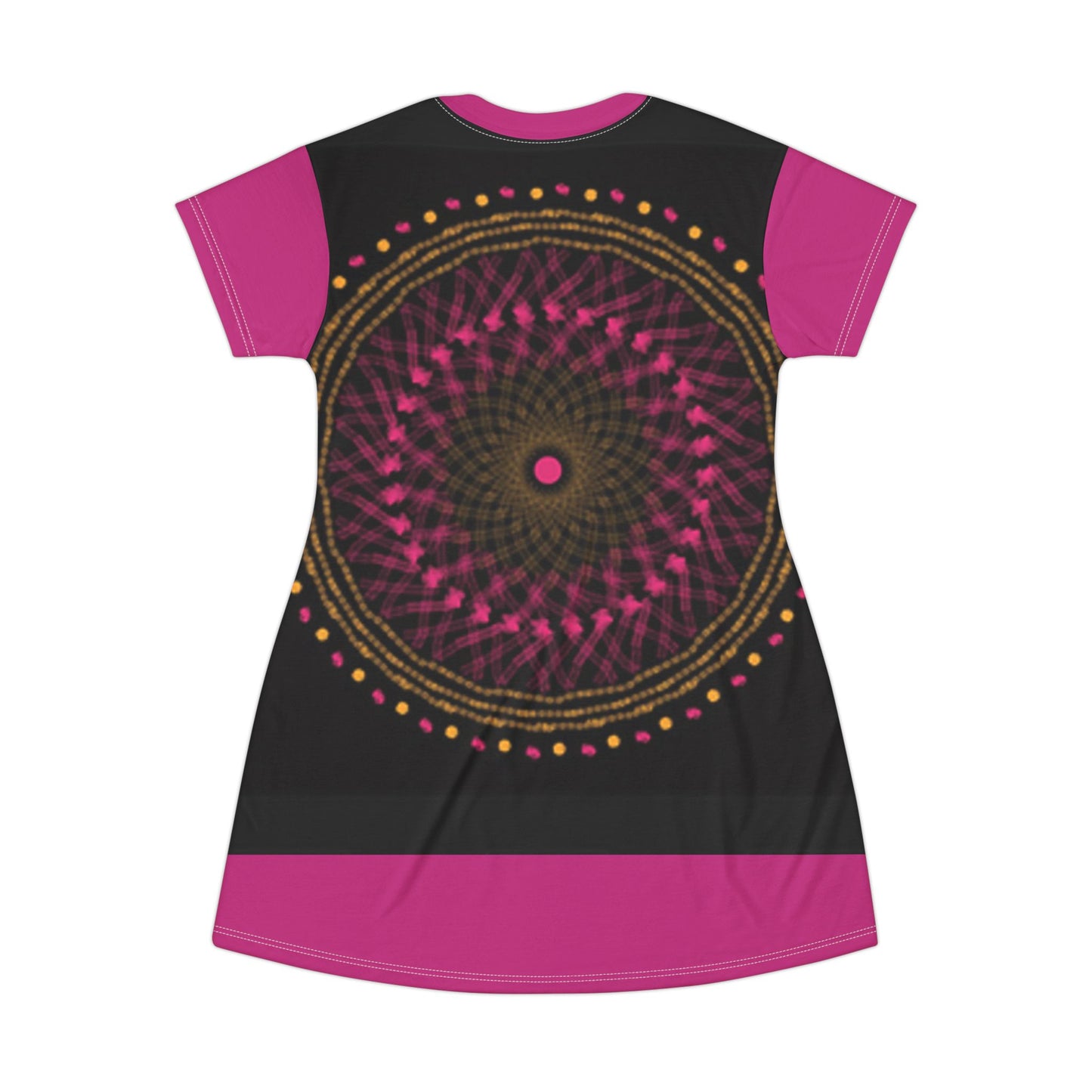 Vibrant Mandala T-Shirt Dress, Boho Chic Style, Casual Summer Dress, Festival Wear, Unique Graphic Dress, Gift for Her