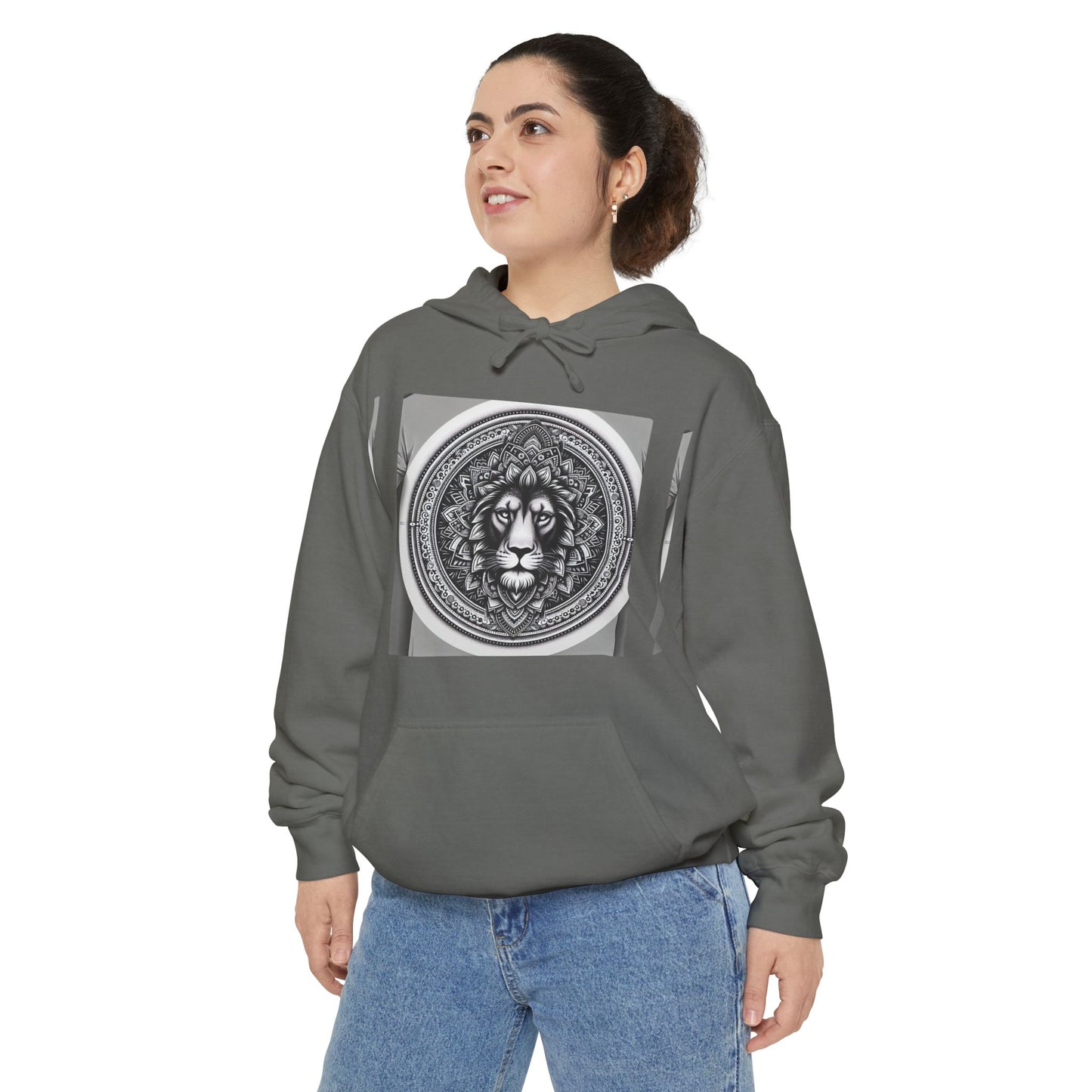 Monochrome Lion Design Hoodie, Cozy Unisex Hoodie, Gift for Him/Her, Stylish Casual Wear, Cool Streetwear