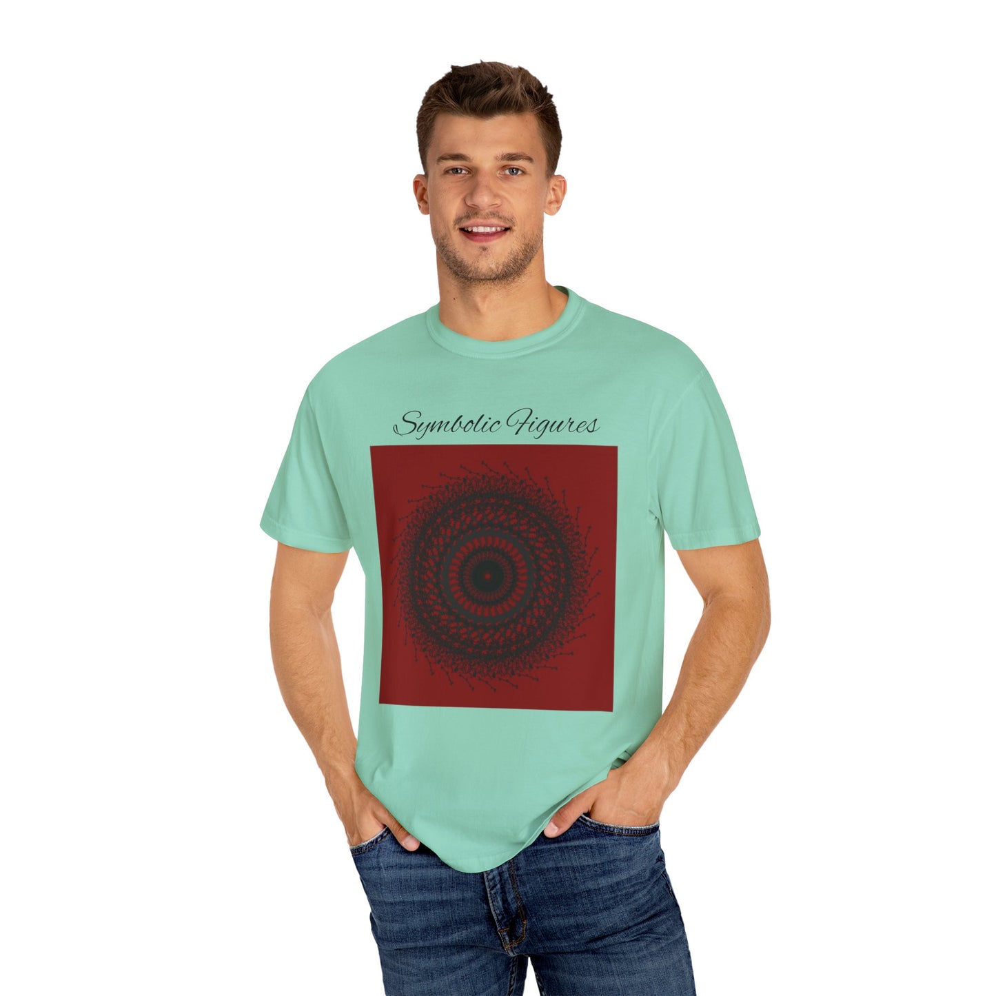 Symbolic Figures Unisex Garment-Dyed T-Shirt - Bohemian Style for Art Lovers