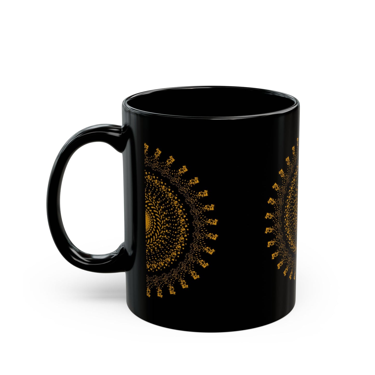 Bohemian Mandala Black Mug - 11oz & 15oz Coffee Cup for Home & Office
