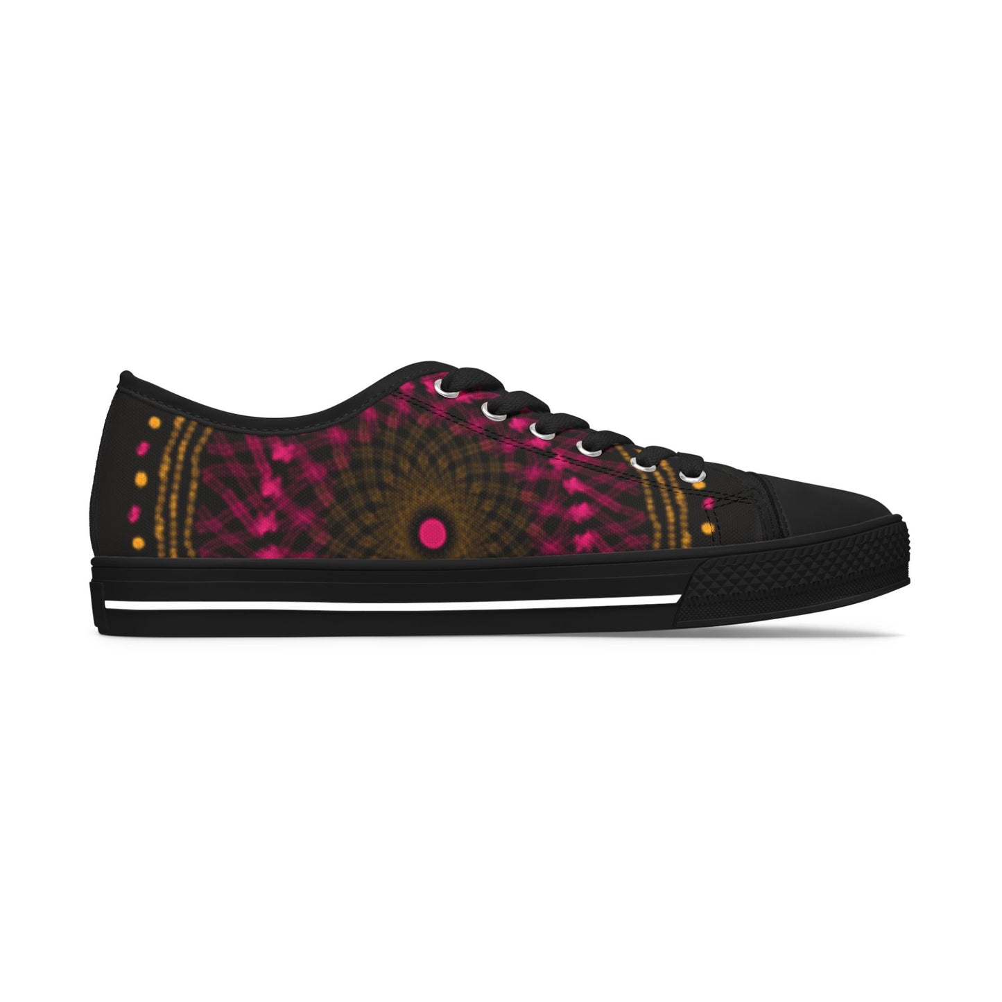 Women's Low Top Sneakers with Vibrant Mandala Design, Unique Casual Footwear, Colorful Everyday Shoes, Festival Sneakers, Trendy Art Shoes
