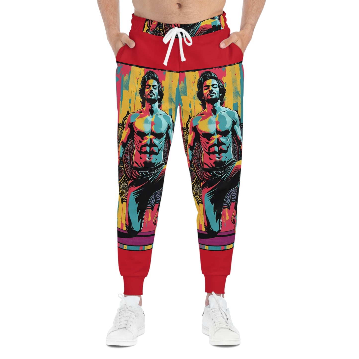 Vibrant Artistic Joggers with Graphic Print, Trendy Workout Pants for Fitness, Casual Wear, Unique Gift for Athletes, Stylish Loungewear
