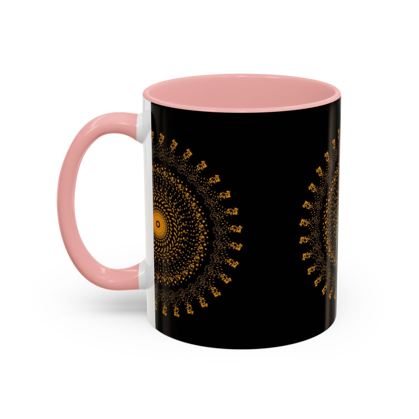 Mandala Pattern Accent Coffee Mug - 11oz & 15oz - Perfect Gift for Coffee Lovers