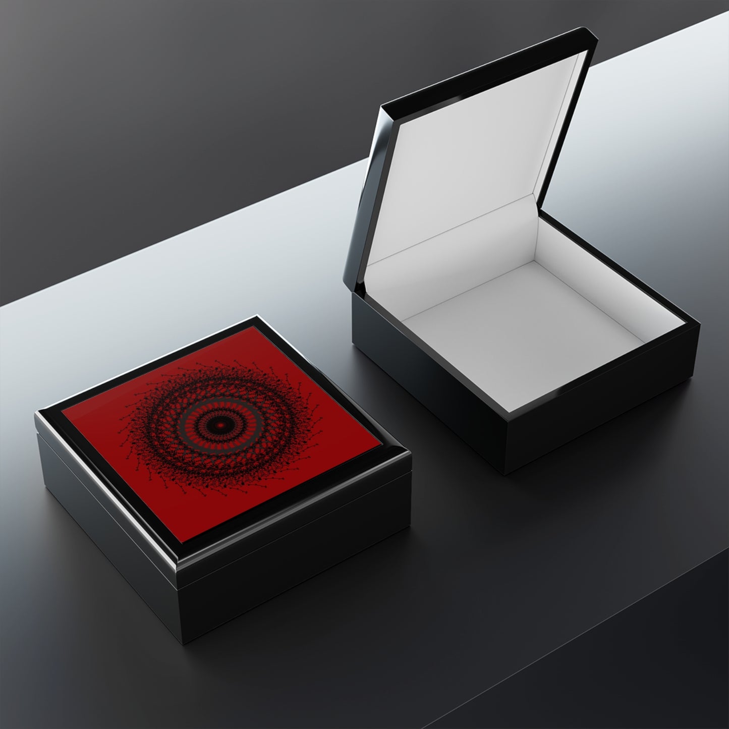 Elegant Red Mandala Jewelry Box - Decorative Storage for Jewelry and Keepsakes
