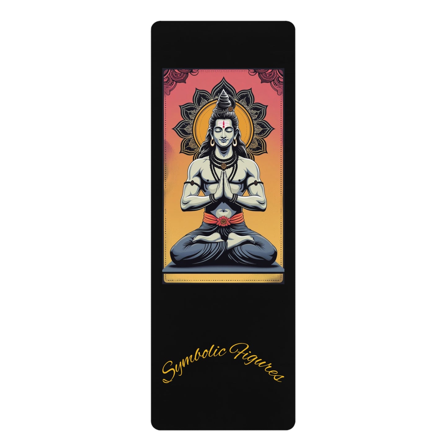 Vibrant Rubber Yoga Mat with Mandala Design, Perfect for Home Workouts, Fitness Gifts, Mindfulness, Yoga Studios, Meditation