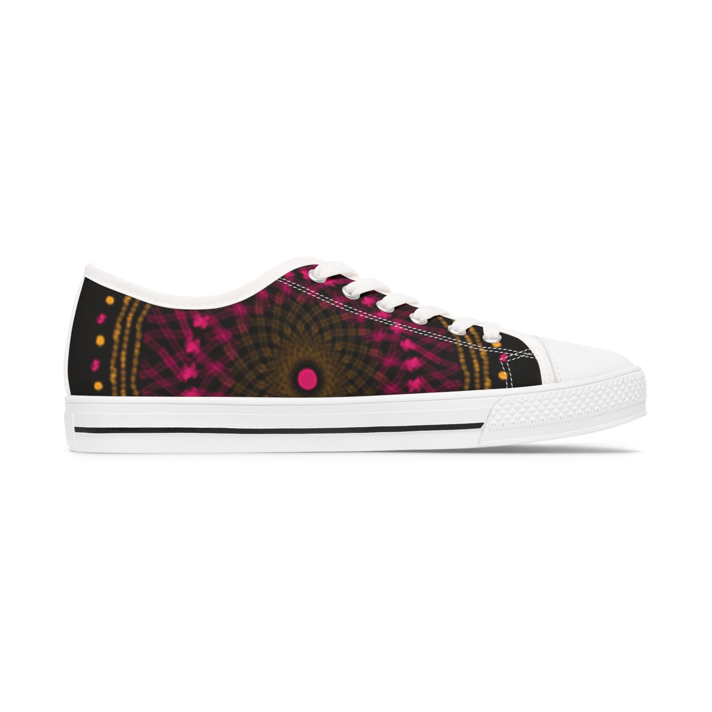 Women's Low Top Sneakers with Vibrant Mandala Design, Unique Casual Footwear, Colorful Everyday Shoes, Festival Sneakers, Trendy Art Shoes