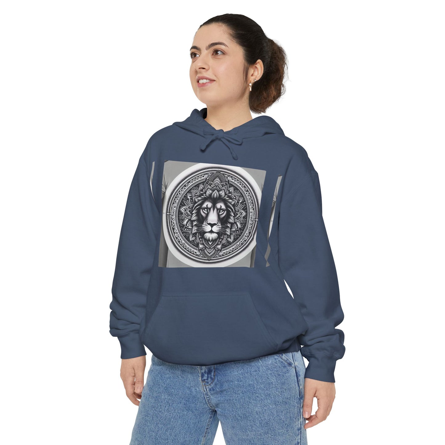 Monochrome Lion Design Hoodie, Cozy Unisex Hoodie, Gift for Him/Her, Stylish Casual Wear, Cool Streetwear