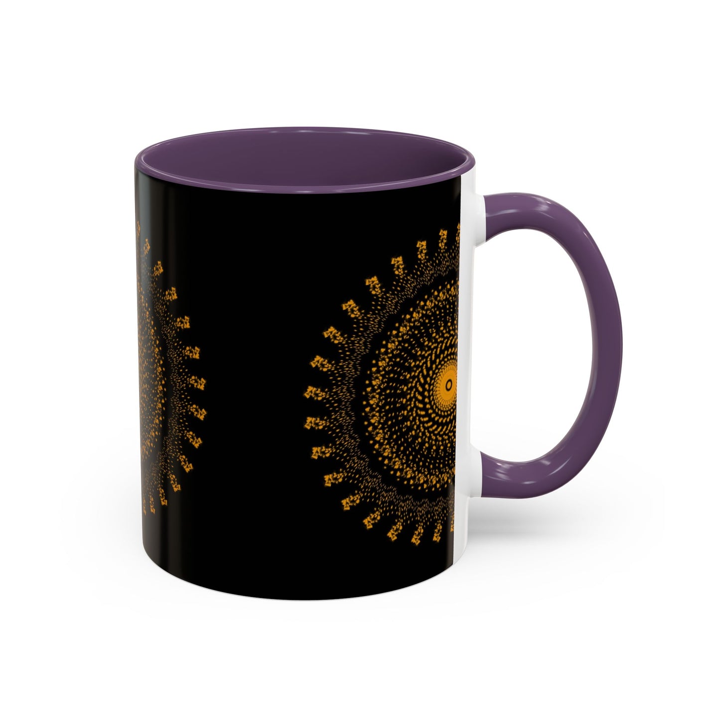 Mandala Pattern Accent Coffee Mug - 11oz & 15oz - Perfect Gift for Coffee Lovers