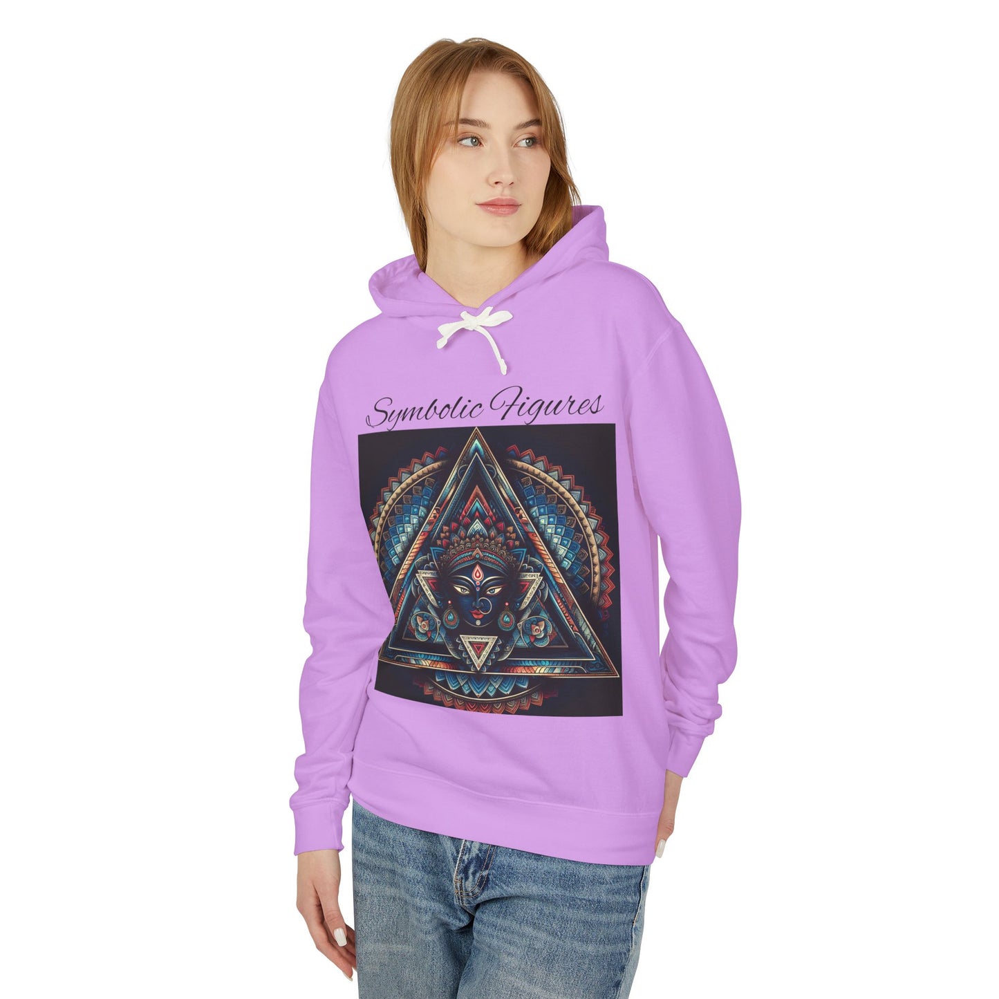 Vibrant Artistic Hoodie, Symbolic Figures Design, Lightweight Sweatshirt for Casual Wear, Unique Gift for Art Lovers, Cozy Unisex Clothing