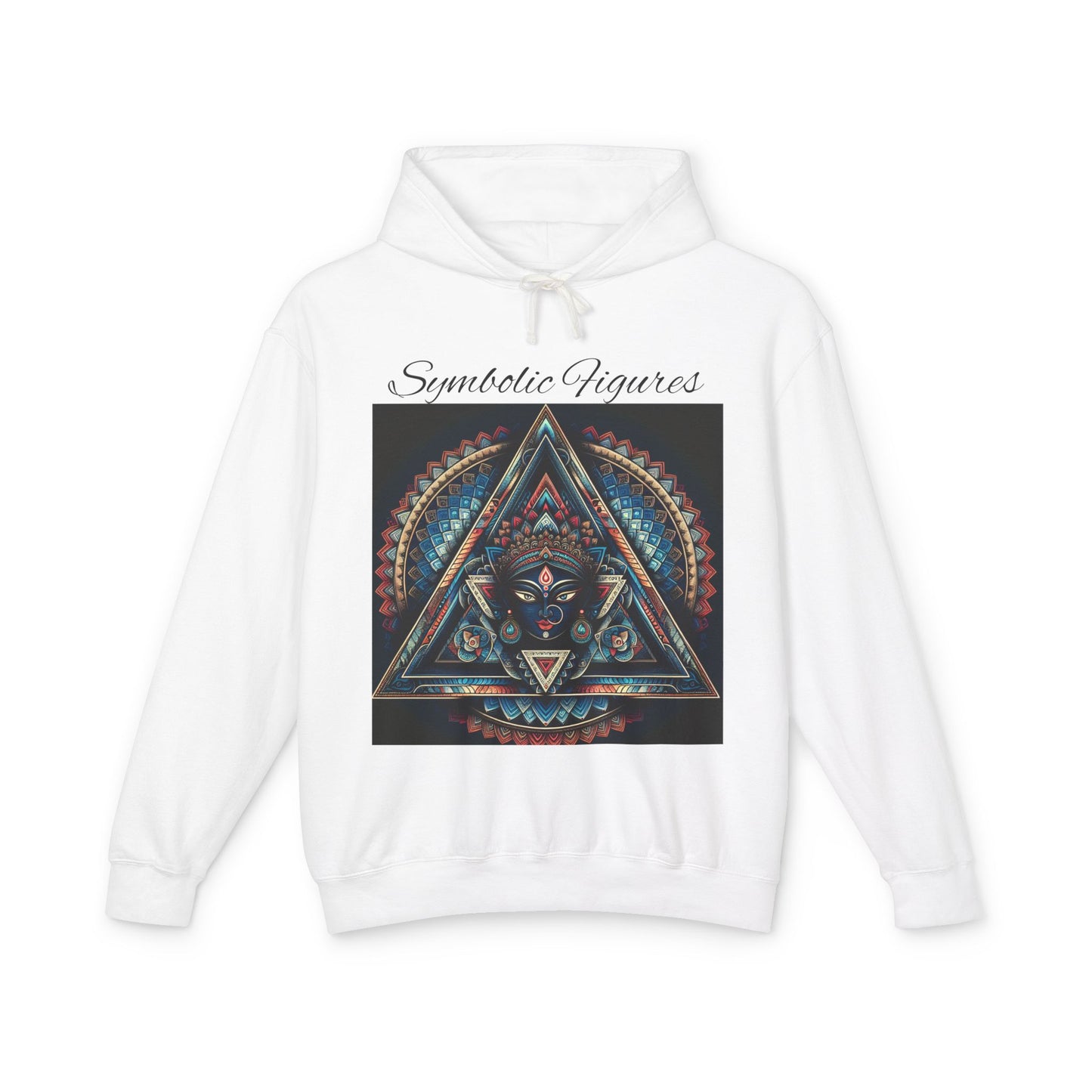 Vibrant Artistic Hoodie, Symbolic Figures Design, Lightweight Sweatshirt for Casual Wear, Unique Gift for Art Lovers, Cozy Unisex Clothing