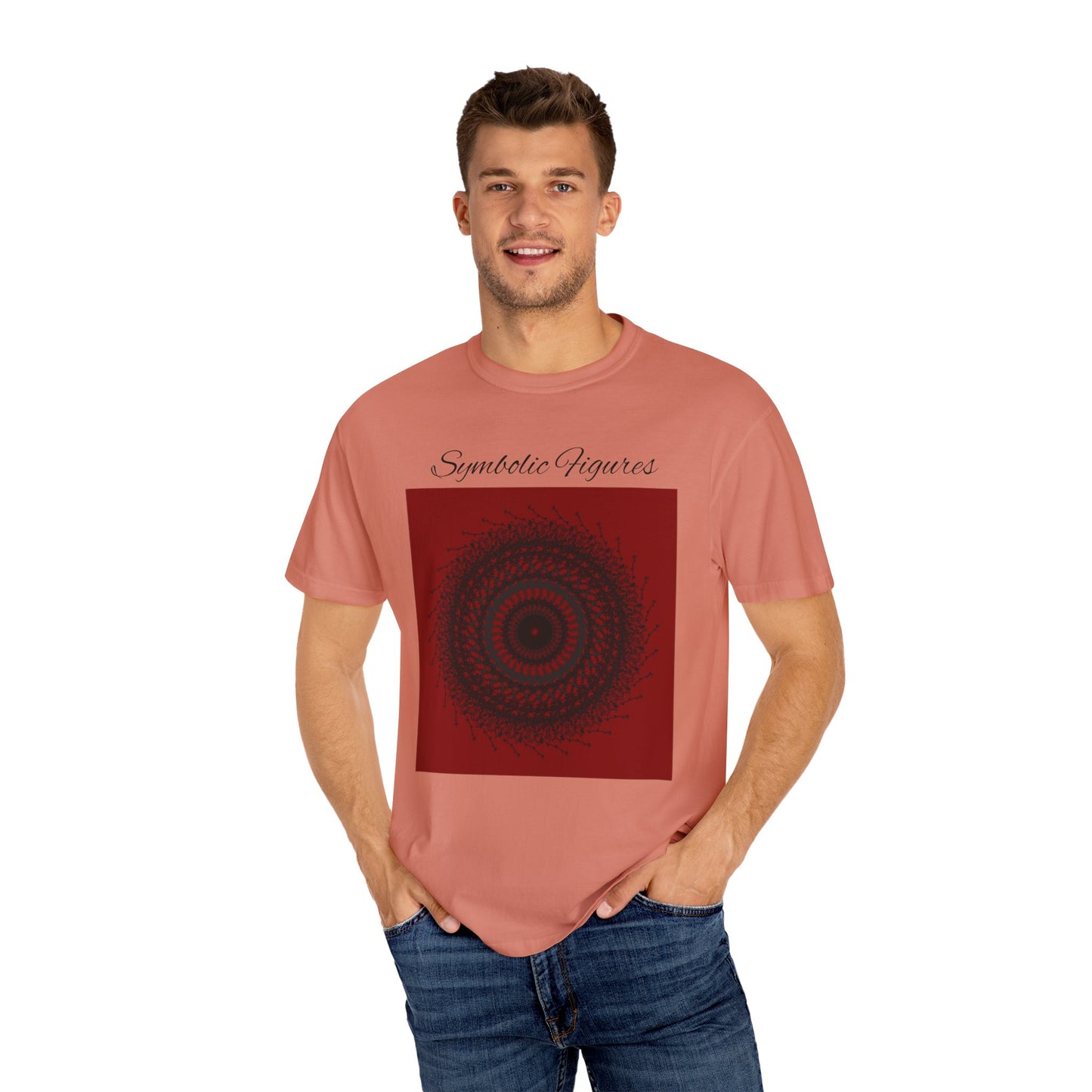 Symbolic Figures Unisex Garment-Dyed T-Shirt - Bohemian Style for Art Lovers