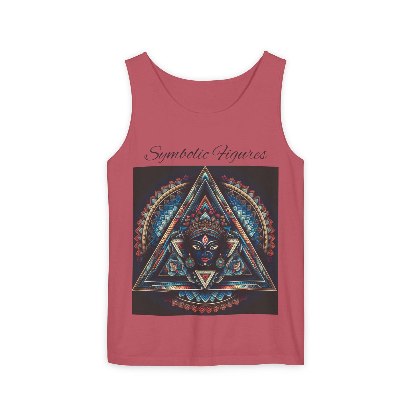 Symbolic Figures Unisex Tank Top - Bohemian Style Shirt, Sun & Moon Graphic Tee, Festival Wear, Meditation Apparel