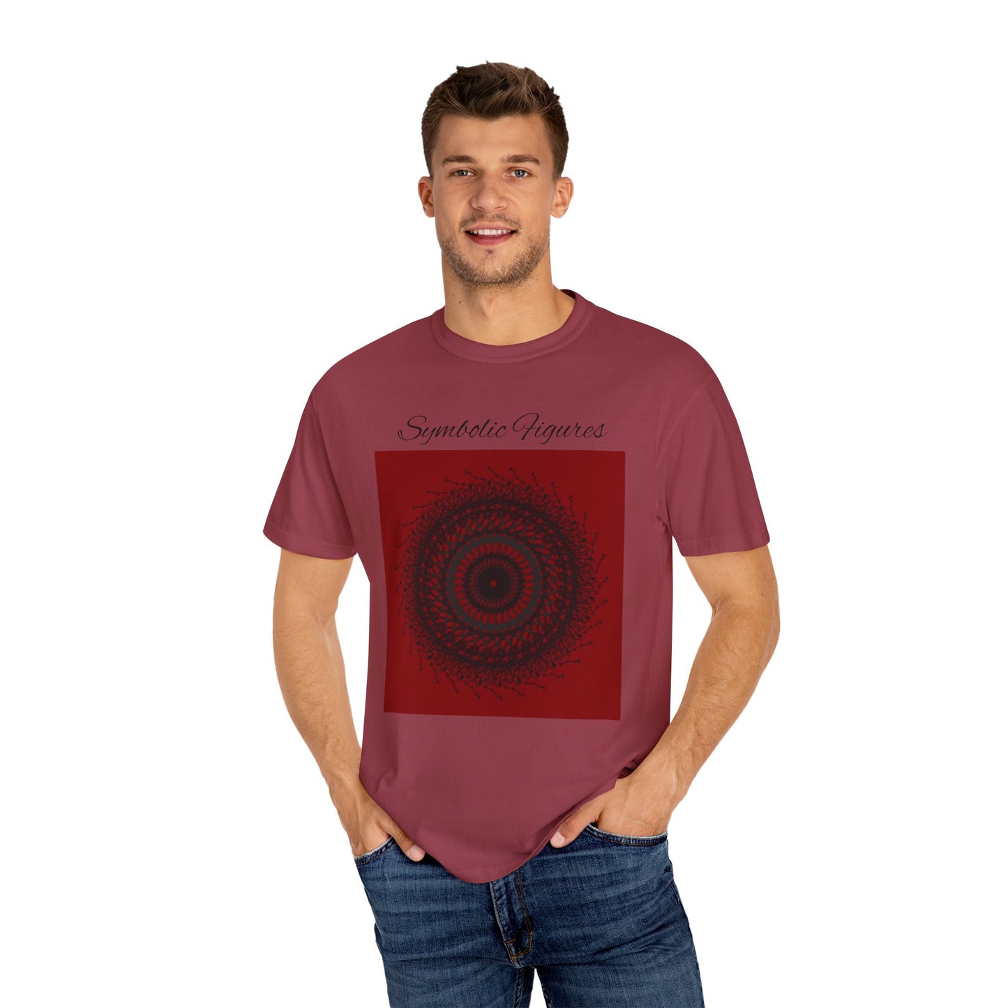 Symbolic Figures Unisex Garment-Dyed T-Shirt - Bohemian Style for Art Lovers