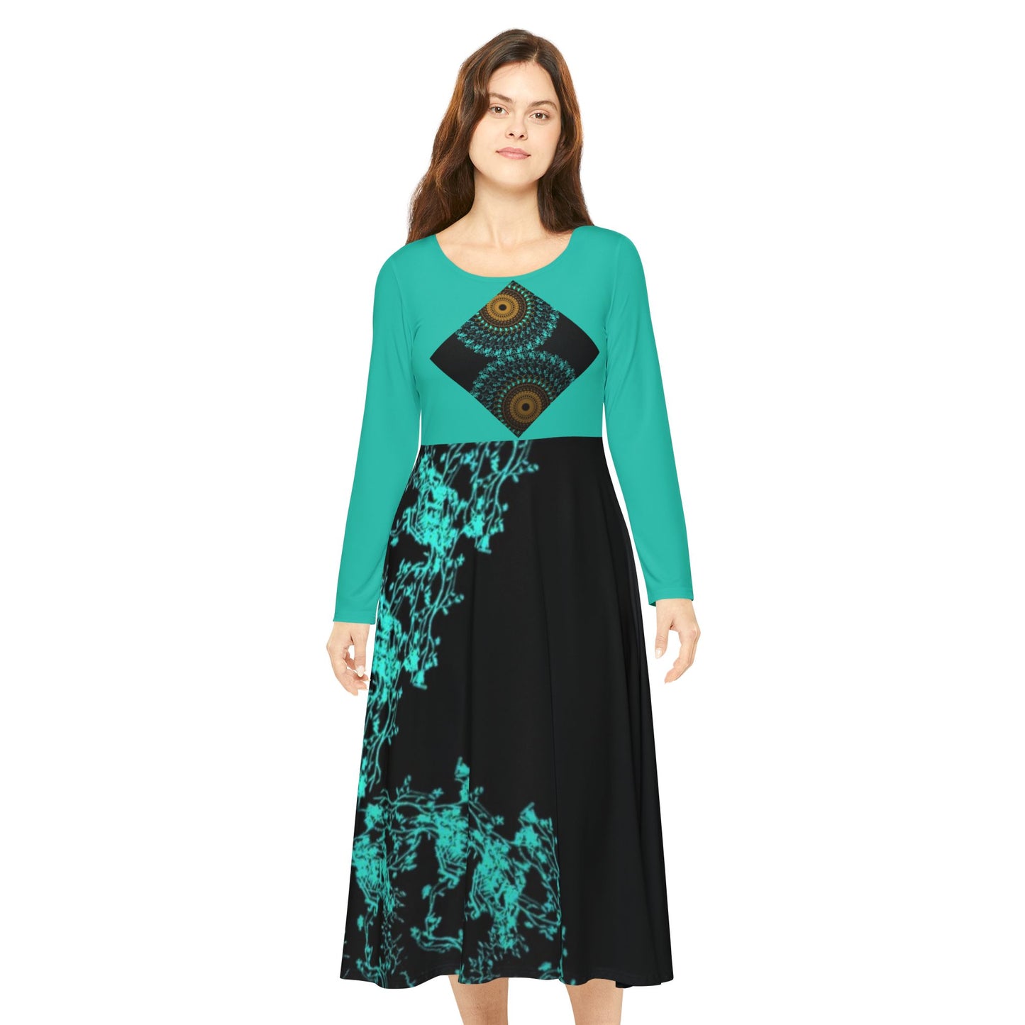 Elegant Women's Long Sleeve Dance Dress, Bohemian Fashion, Unique Dancewear, Party Dress, Special Occasion Outfit, Custom Style