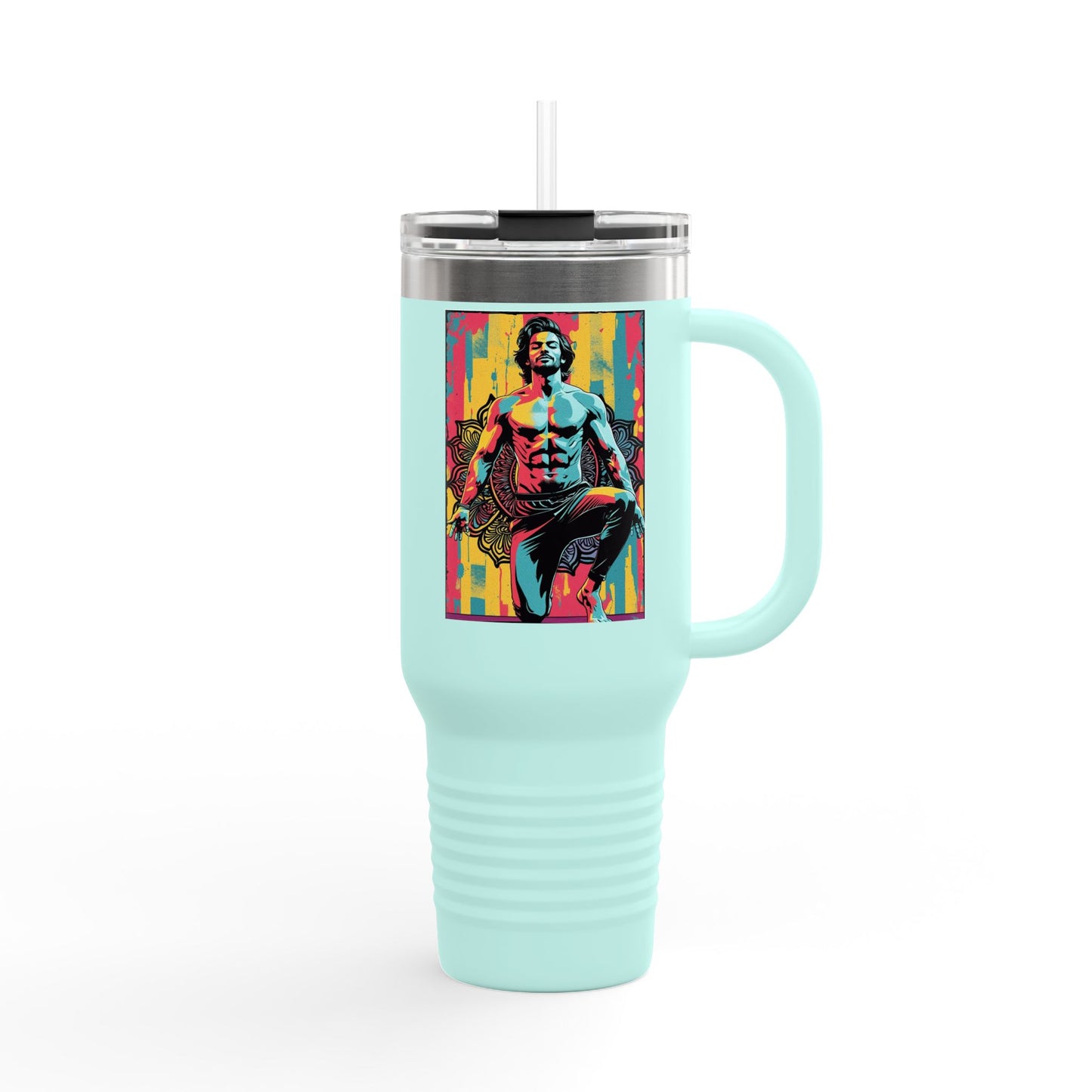 Colorful Insulated Travel Mug | 40oz, Travel Cup for Coffee, Vibrant Drinkware, Fitness Mug, Gifts for Him, Art Travel Mug