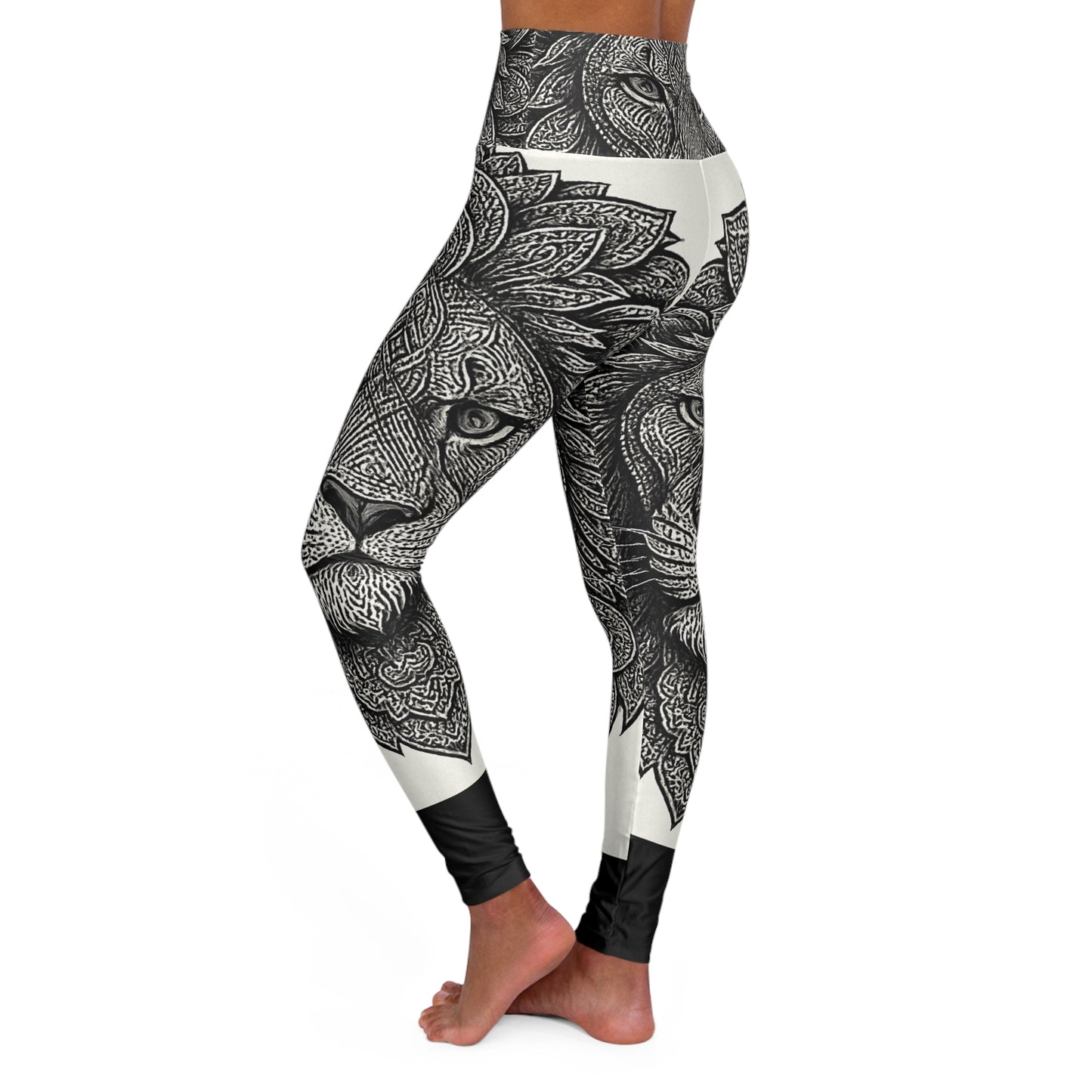 Yoga Leggings - Mandala Lion Print