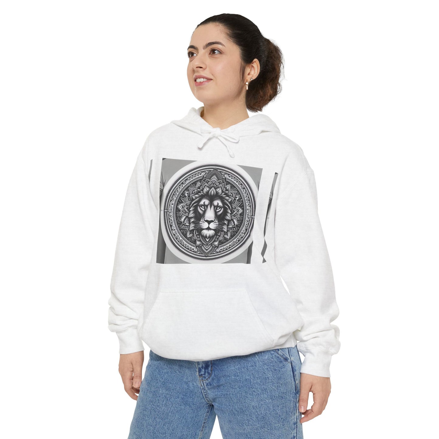 Monochrome Lion Design Hoodie, Cozy Unisex Hoodie, Gift for Him/Her, Stylish Casual Wear, Cool Streetwear