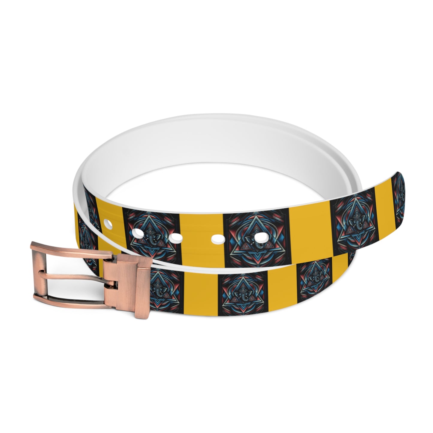 Stylish Ganesha Print Fashion Accessory, Vegan Leather Adjustable Belt for Women, Unique Gift for Her, Boho Chic Style