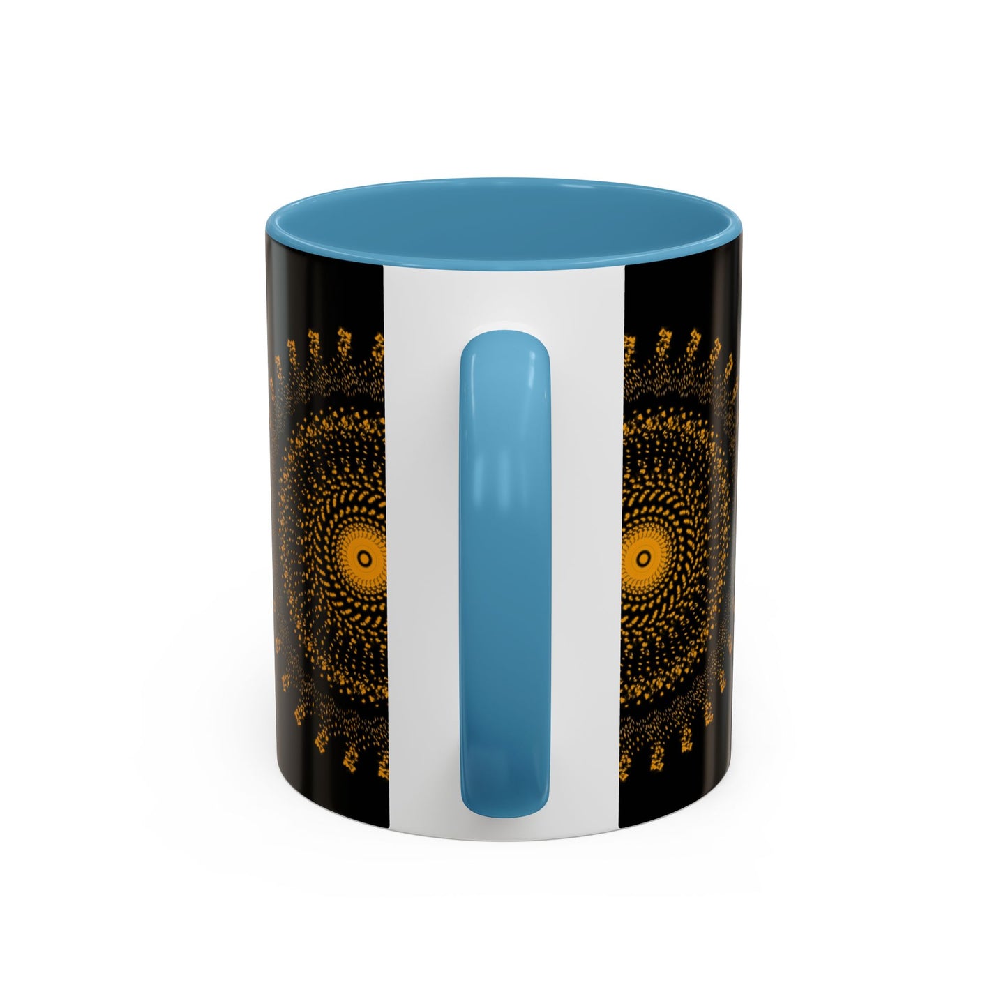 Mandala Pattern Accent Coffee Mug - 11oz & 15oz - Perfect Gift for Coffee Lovers