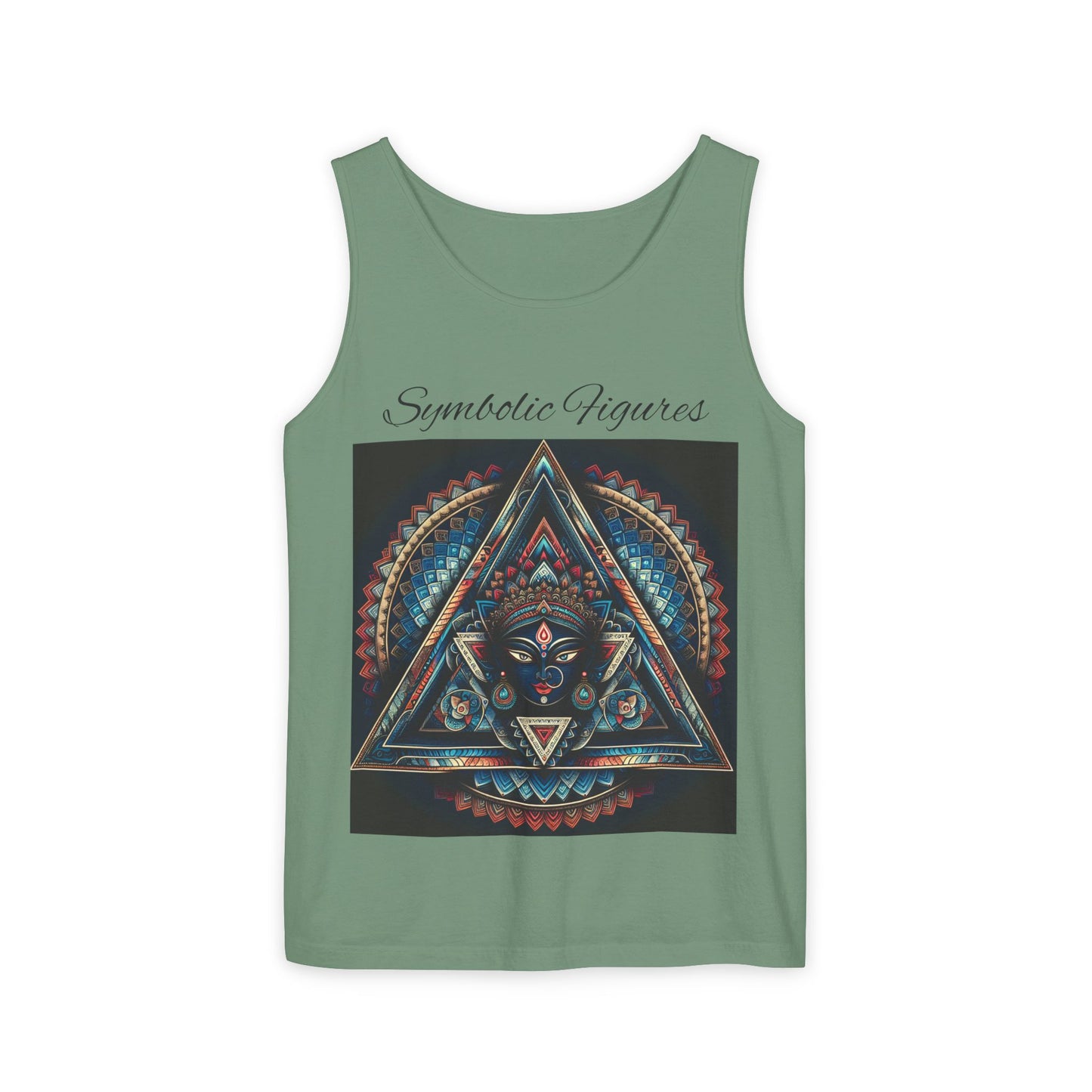 Symbolic Figures Unisex Tank Top - Bohemian Style Shirt, Sun & Moon Graphic Tee, Festival Wear, Meditation Apparel