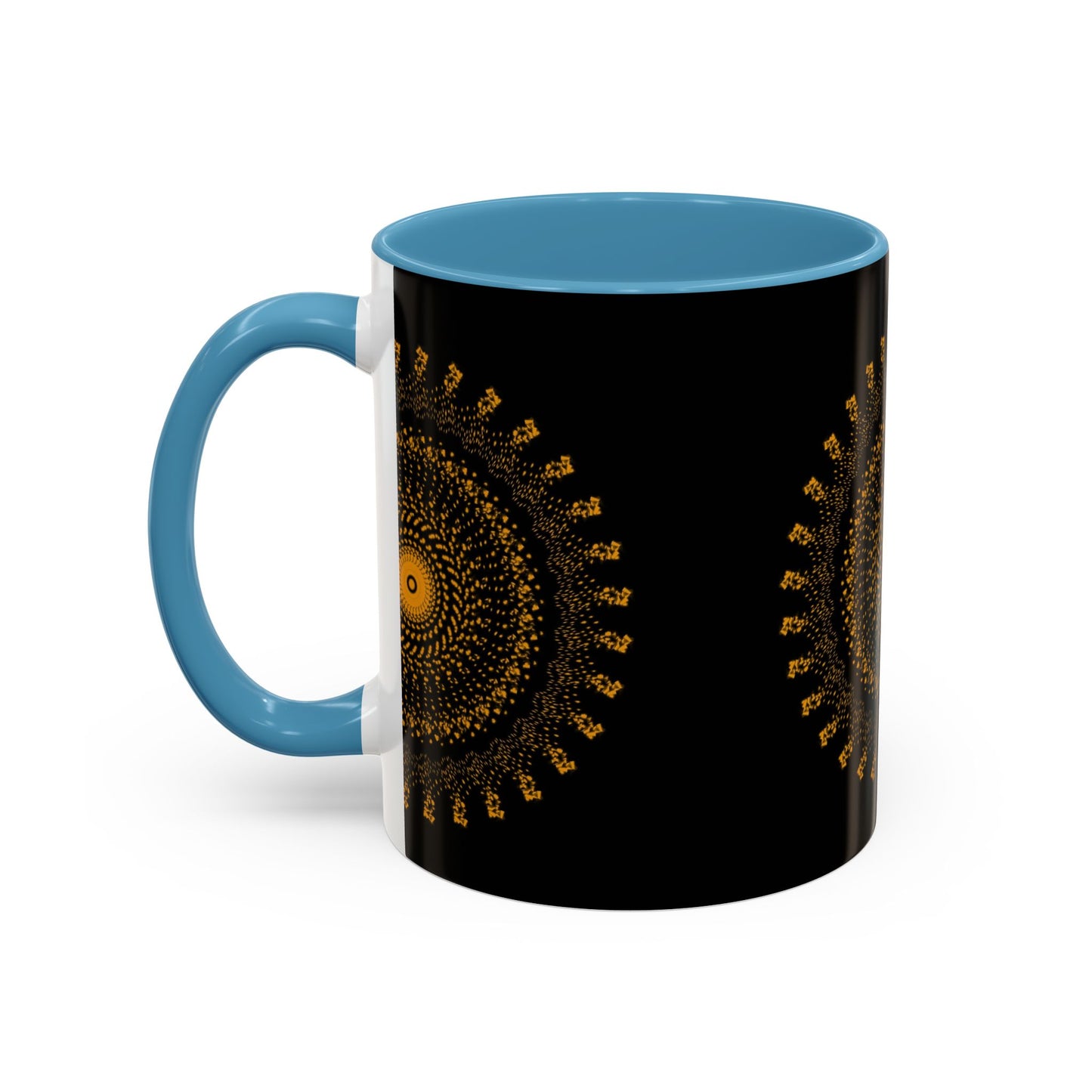 Mandala Pattern Accent Coffee Mug - 11oz & 15oz - Perfect Gift for Coffee Lovers