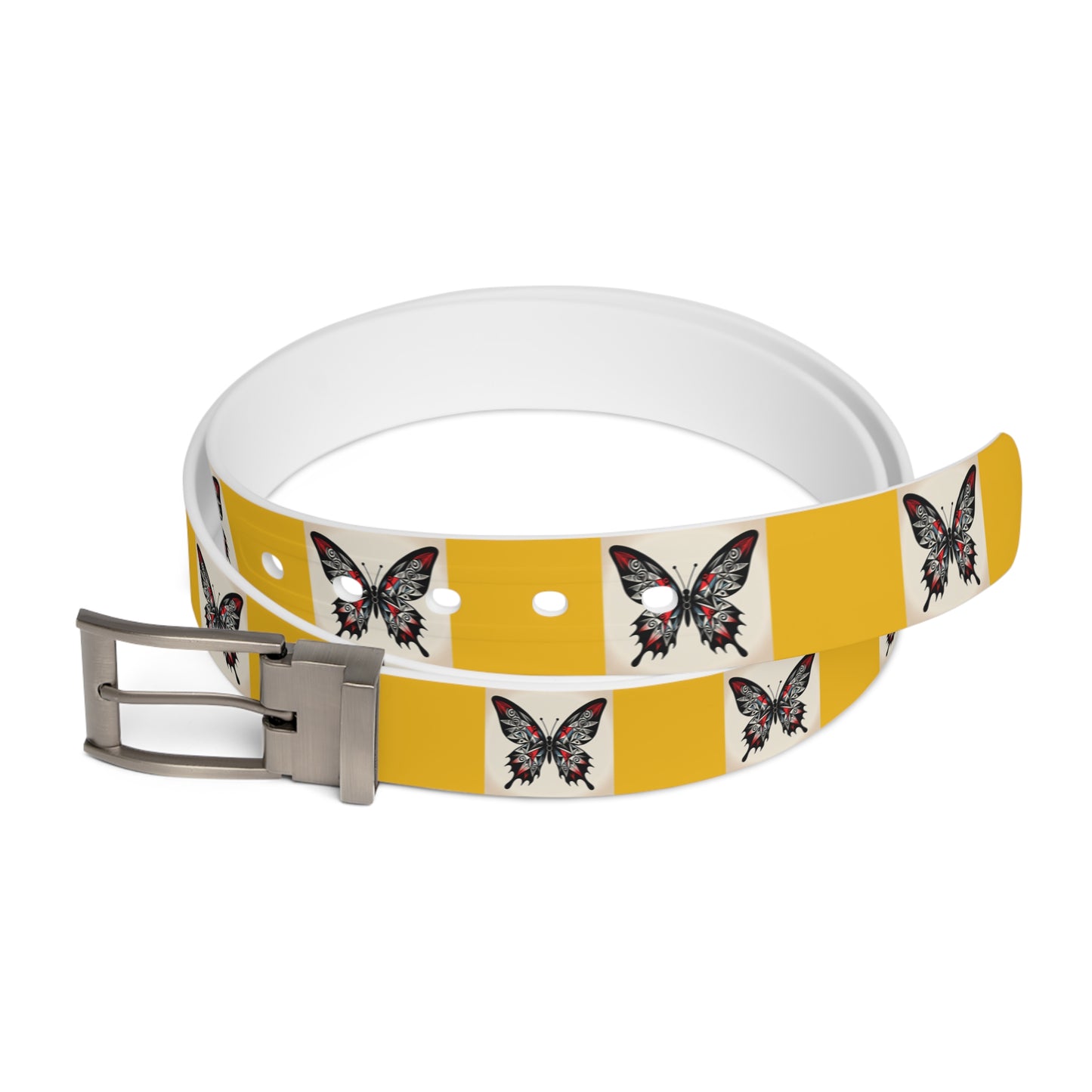 Butterfly Print Belt, Stylish Fashion Accessory, Vegan Leather Adjustable Belt for Women, Unique Gift for Her, Boho Chic Style