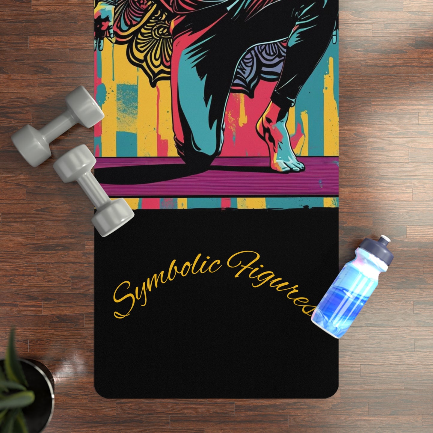 Vibrant Rubber Yoga Mat with Mandala Design, Perfect for Home Workouts, Fitness Gifts, Mindfulness, Yoga Studios, Meditation