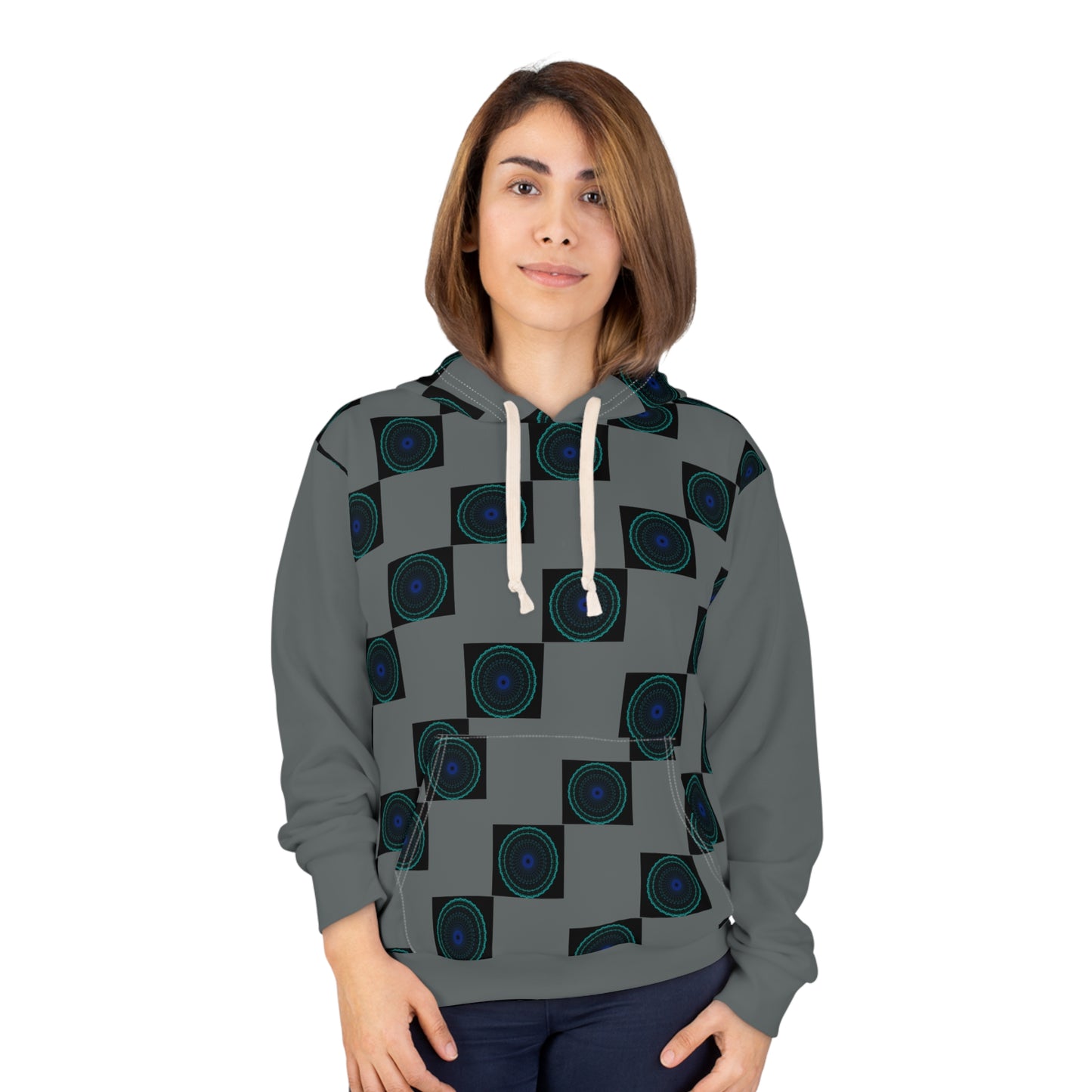 Geometric Pattern Pullover Hoodie, Unisex Abstract Sweatshirt, Chic Casual Wear, Cozy Layer, Gift for Her, Him, Fashion Statement