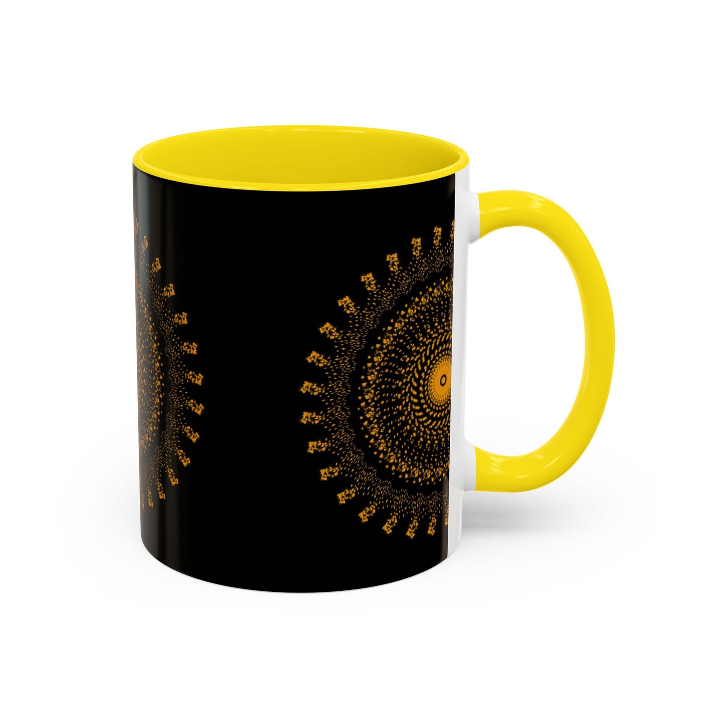 Mandala Pattern Accent Coffee Mug - 11oz & 15oz - Perfect Gift for Coffee Lovers