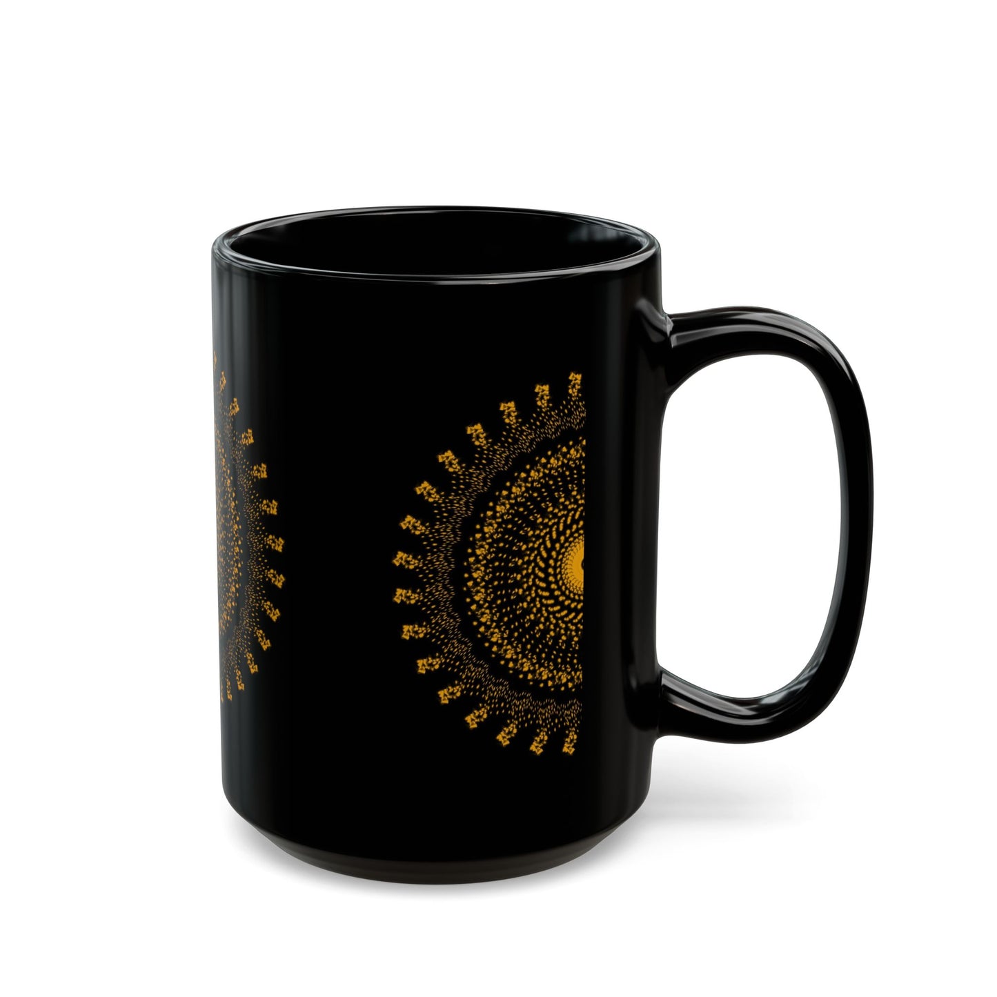 Bohemian Mandala Black Mug - 11oz & 15oz Coffee Cup for Home & Office
