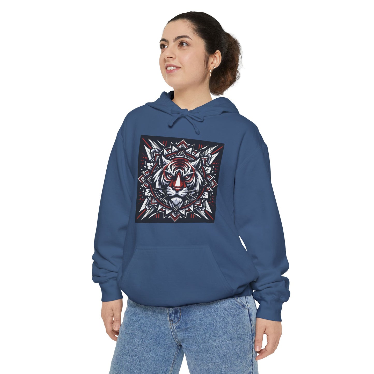 Fearless Tiger Design Hoodie, Cozy Unisex Hoodie, Gift for Him/Her, Stylish Casual Wear, Cool Streetwear