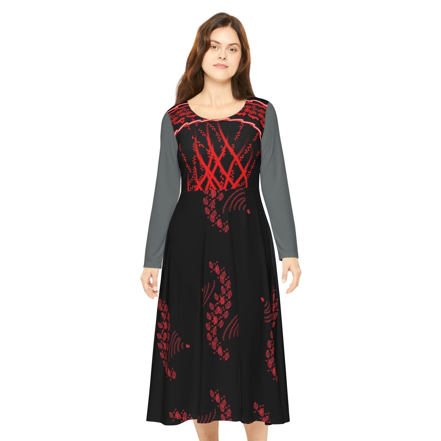 Women's Long Sleeve Dance Dress - Flowing Elegance for Dance Events, Formal Gatherings, Performances, and Celebrations, Artful Fashion