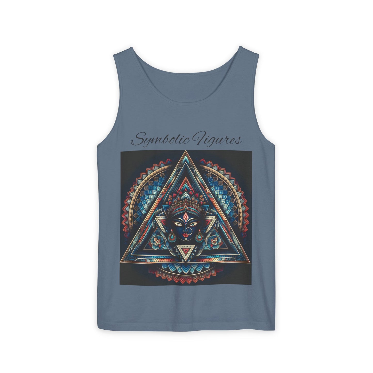 Symbolic Figures Unisex Tank Top - Bohemian Style Shirt, Sun & Moon Graphic Tee, Festival Wear, Meditation Apparel