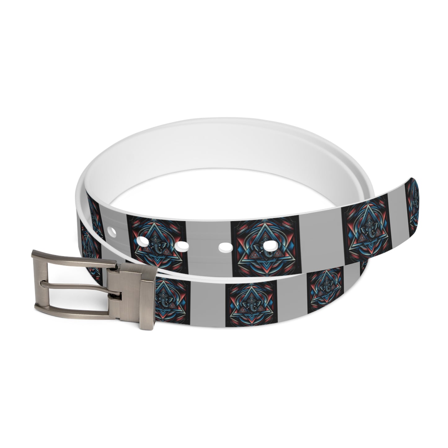 Stylish Ganesha Print Fashion Accessory, Vegan Leather Adjustable Belt for Women, Unique Gift for Her, Boho Chic Style