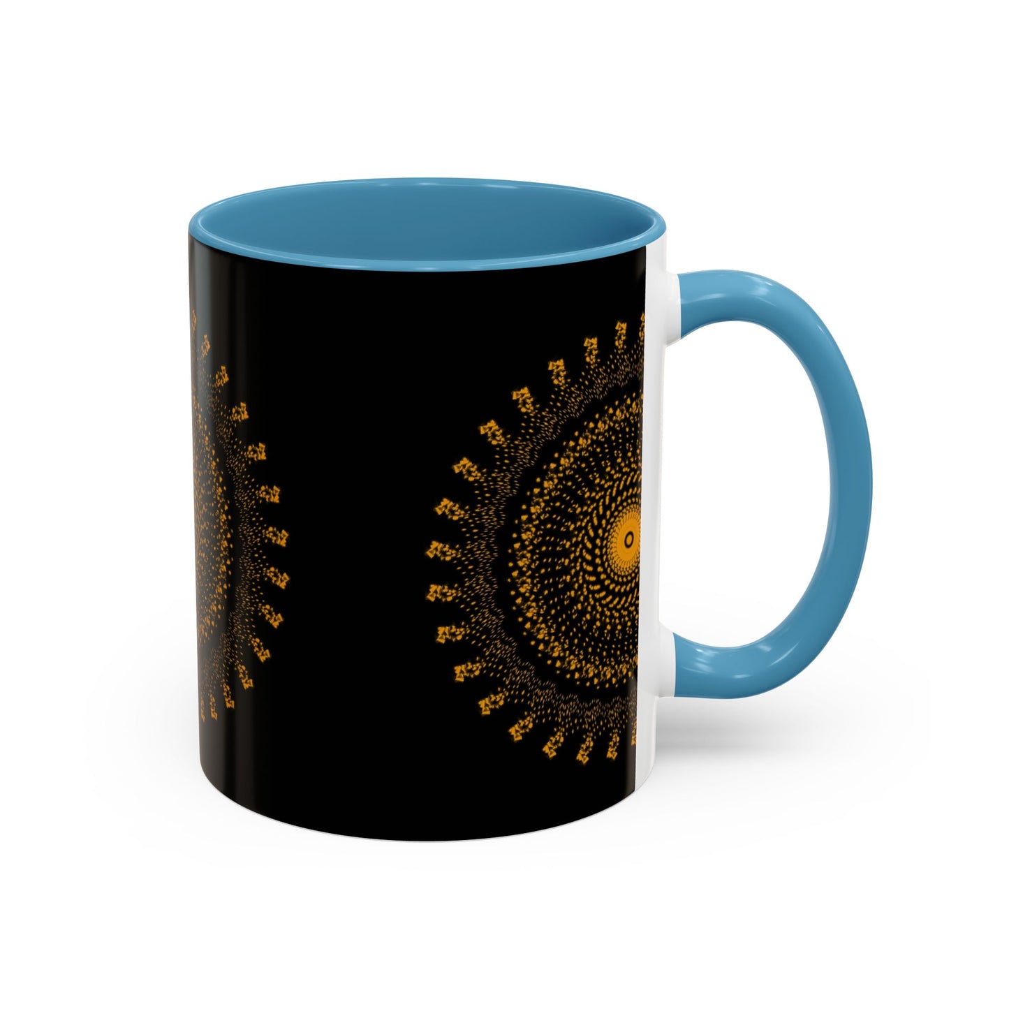Mandala Pattern Accent Coffee Mug - 11oz & 15oz - Perfect Gift for Coffee Lovers