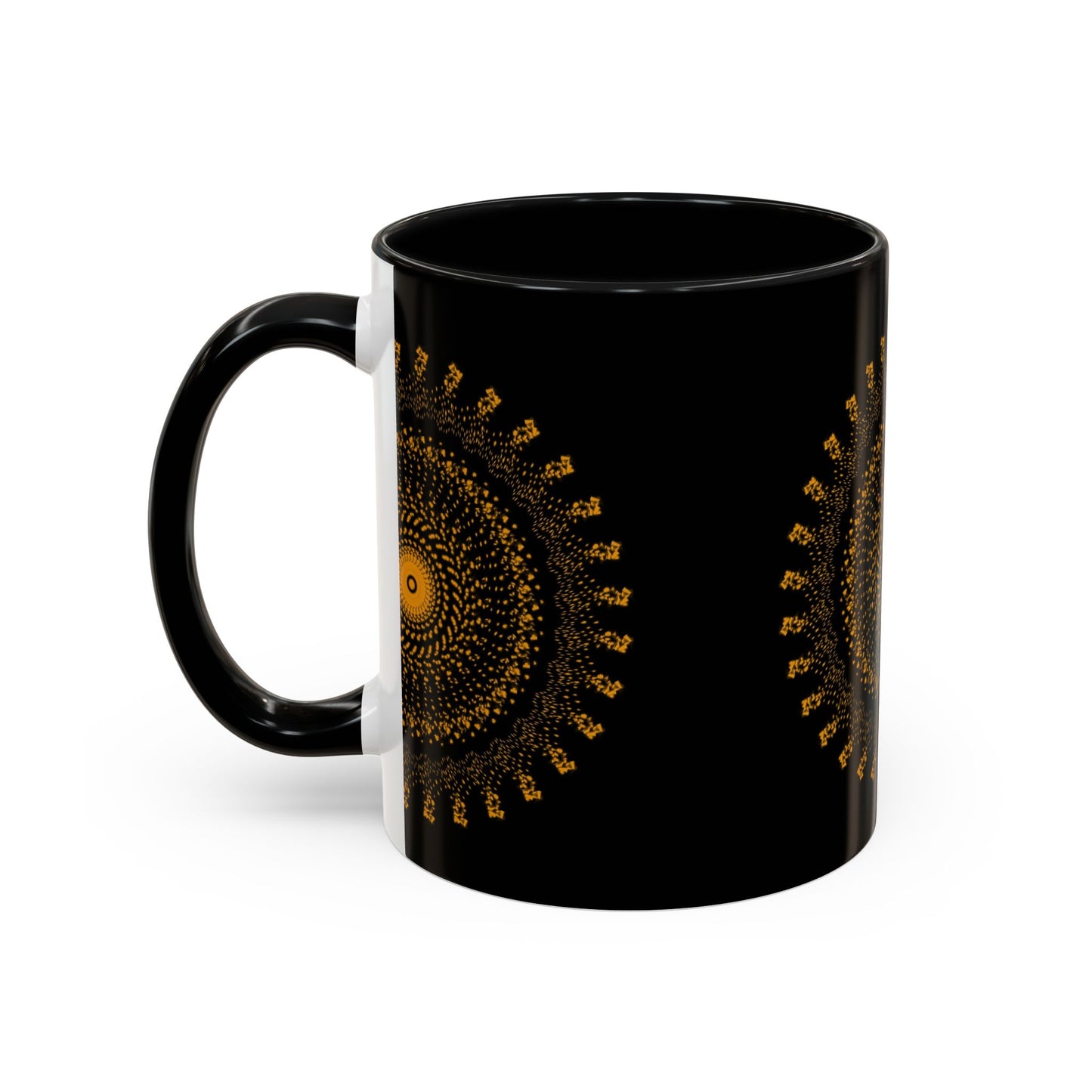Mandala Pattern Accent Coffee Mug - 11oz & 15oz - Perfect Gift for Coffee Lovers