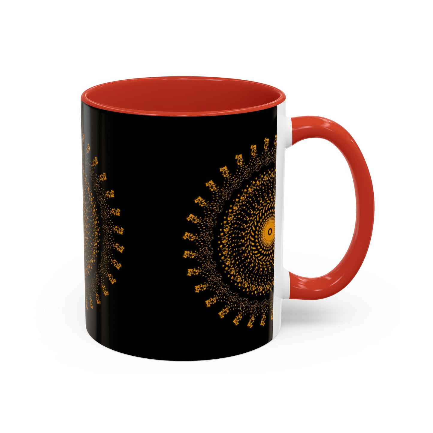 Mandala Pattern Accent Coffee Mug - 11oz & 15oz - Perfect Gift for Coffee Lovers