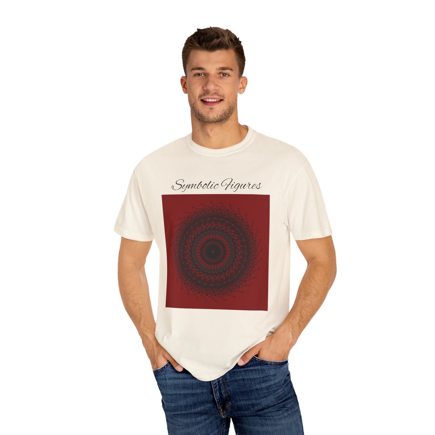 Symbolic Figures Unisex Garment-Dyed T-Shirt - Bohemian Style for Art Lovers