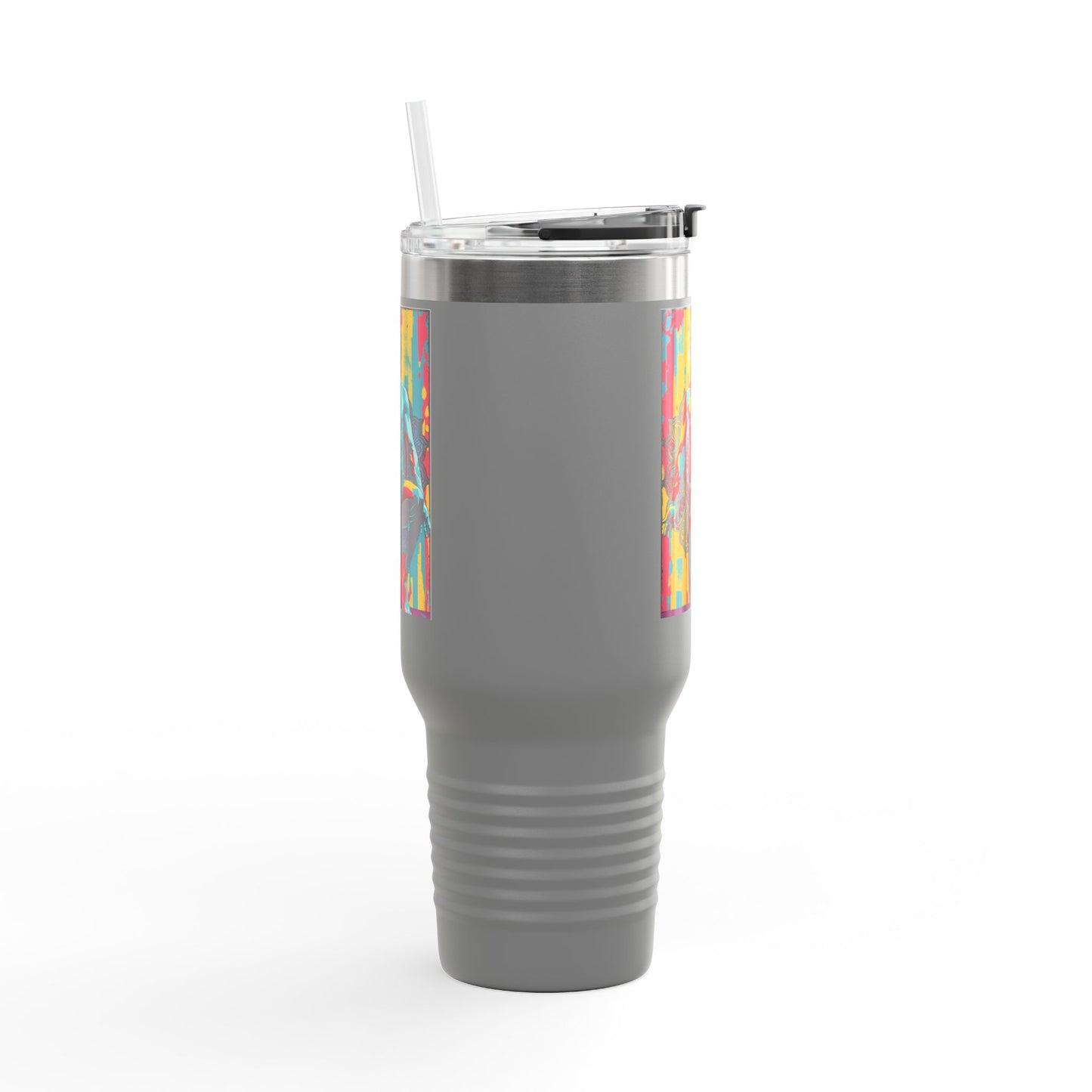 Colorful Insulated Travel Mug | 40oz, Travel Cup for Coffee, Vibrant Drinkware, Fitness Mug, Gifts for Him, Art Travel Mug