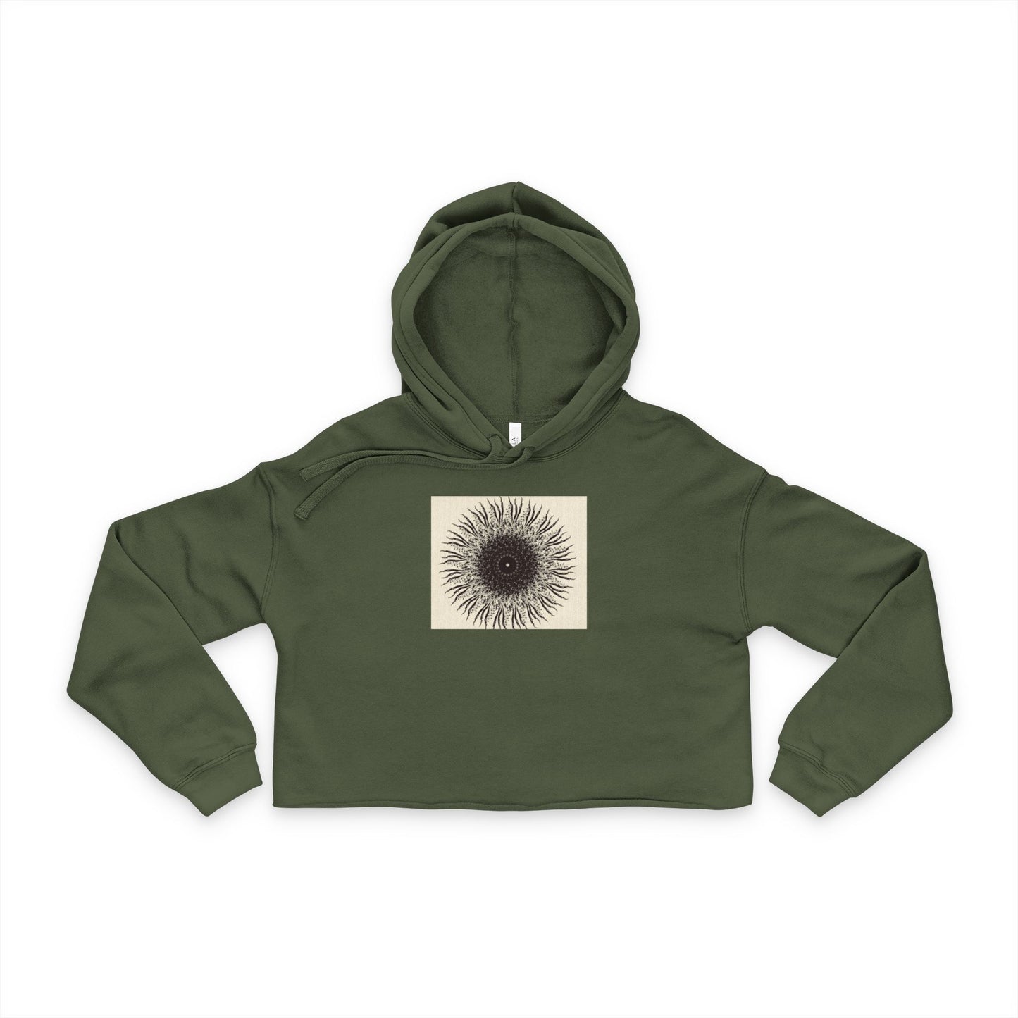 Chic Sunburst Cropped Hoodie | Trendy Women's Sweatshirt for Casual Outings, Fitness, Gifts, Summer Style, Unique Artwear