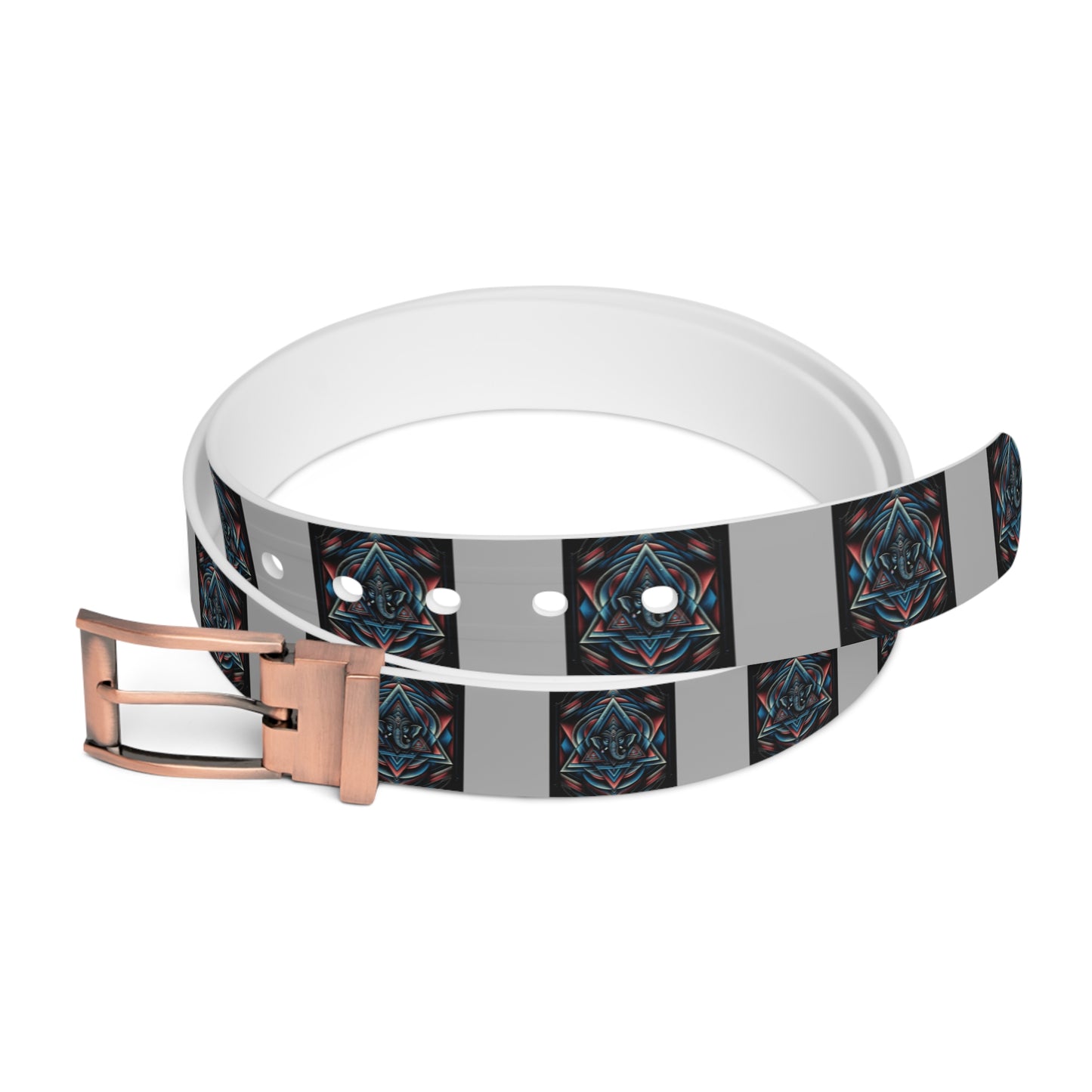 Stylish Ganesha Print Fashion Accessory, Vegan Leather Adjustable Belt for Women, Unique Gift for Her, Boho Chic Style